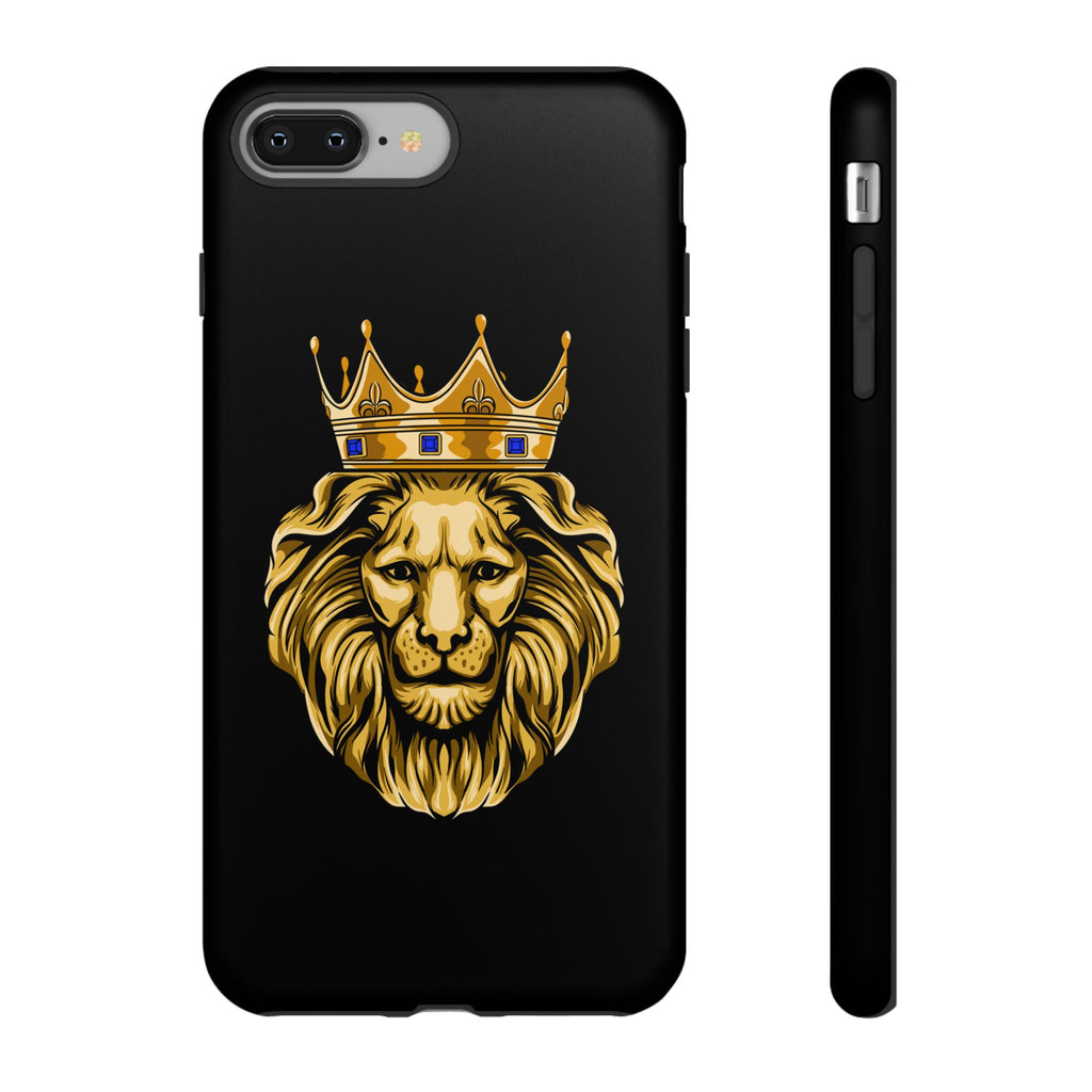 GOLD LION black phone case – Christian faith-based design