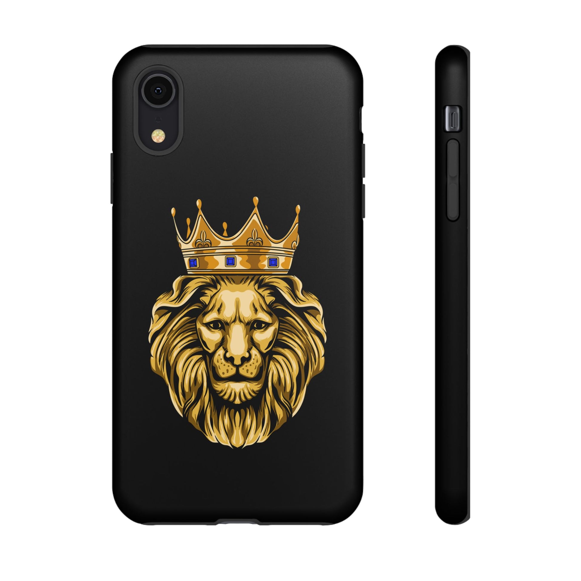 GOLD LION black phone case – Christian faith-based design