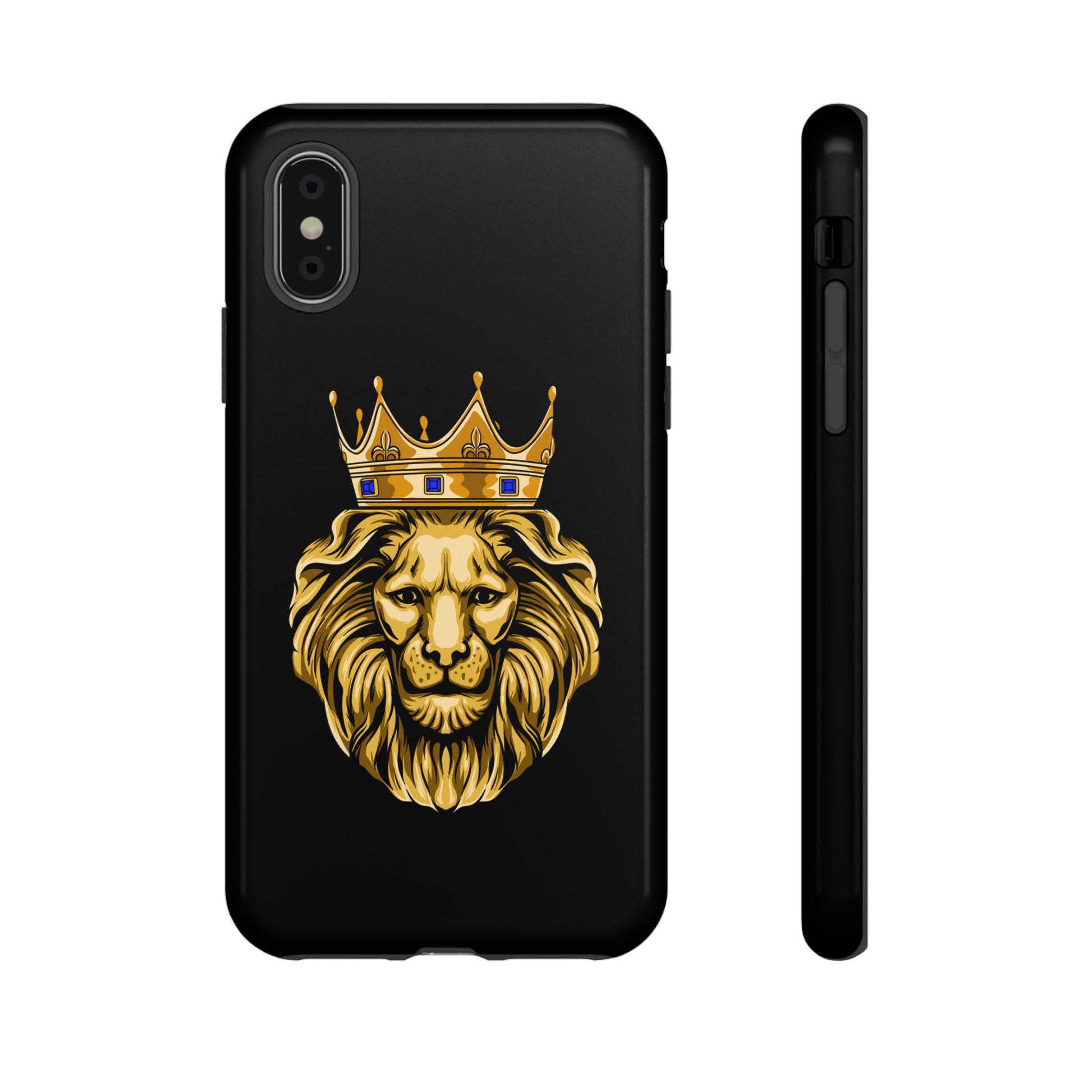 GOLD LION black phone case – Christian faith-based design