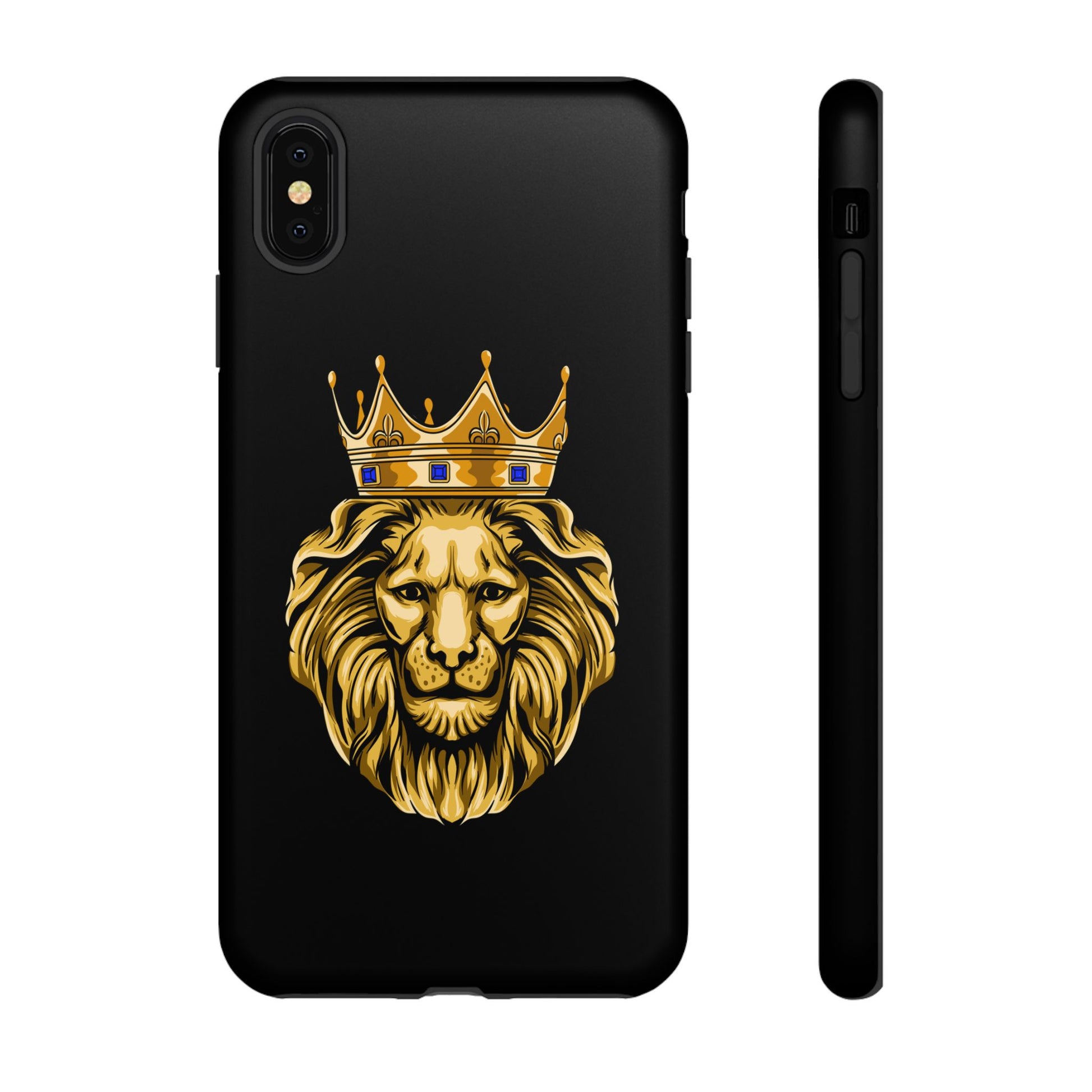 GOLD LION black phone case – Christian faith-based design
