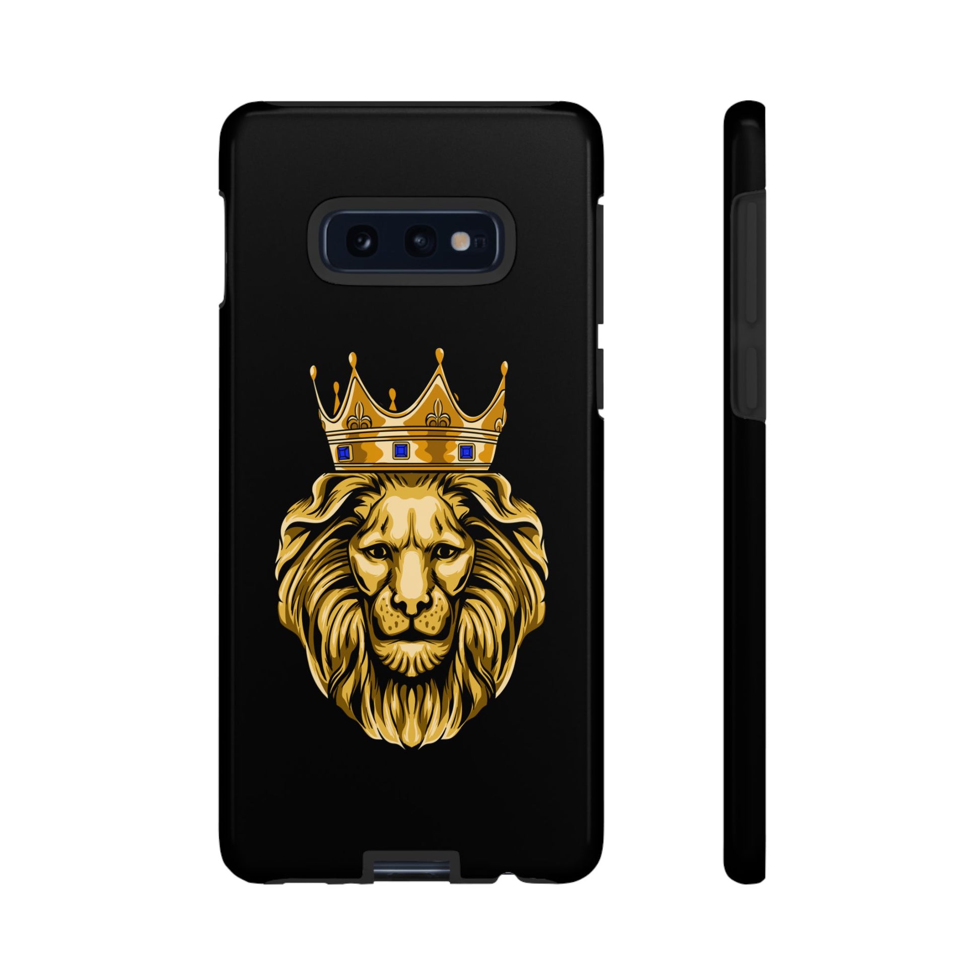 GOLD LION black phone case – Christian faith-based design