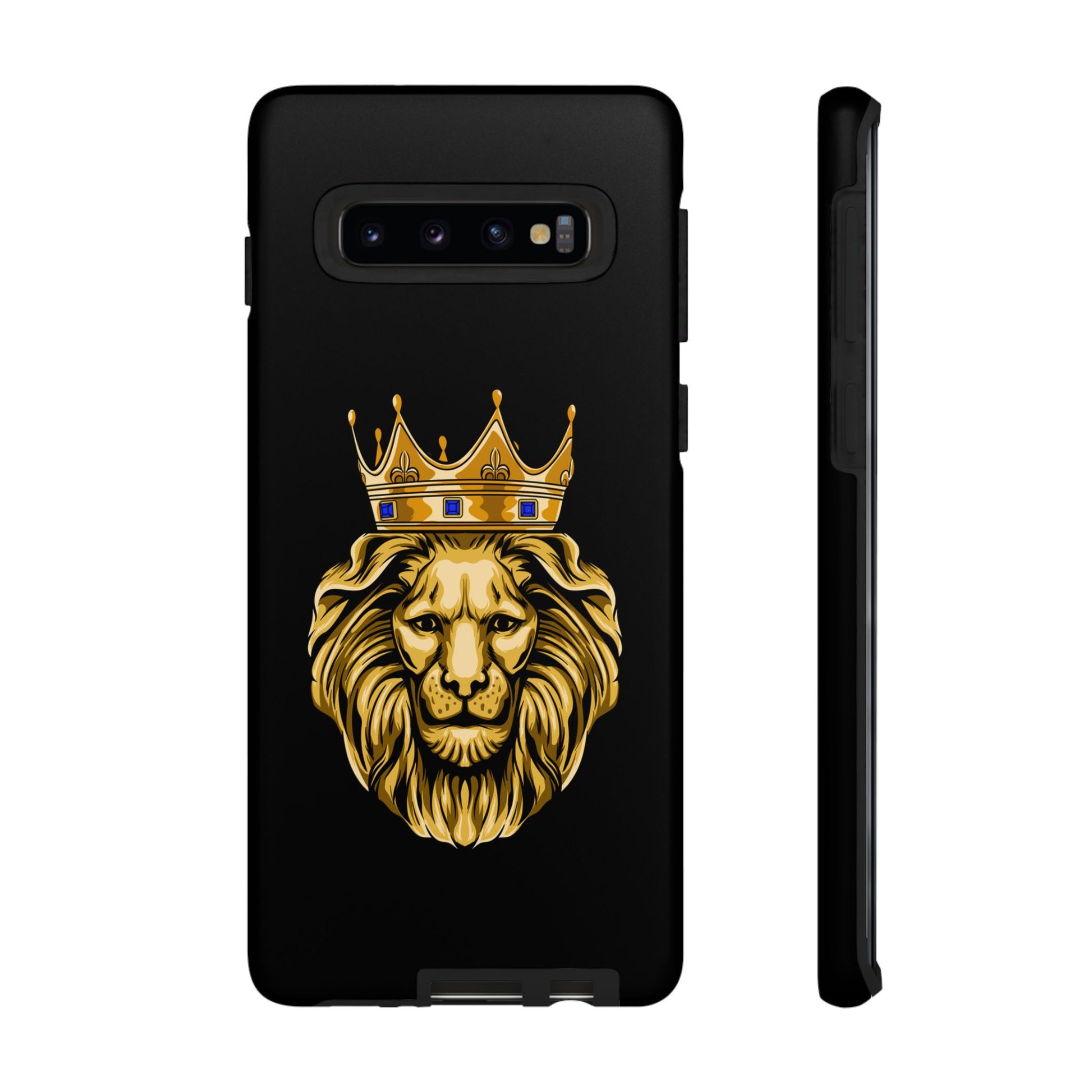 GOLD LION black phone case – Christian faith-based design