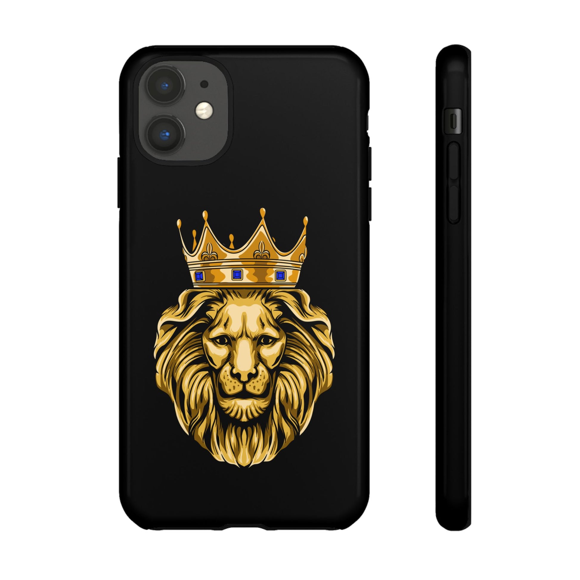GOLD LION black phone case – Christian faith-based design