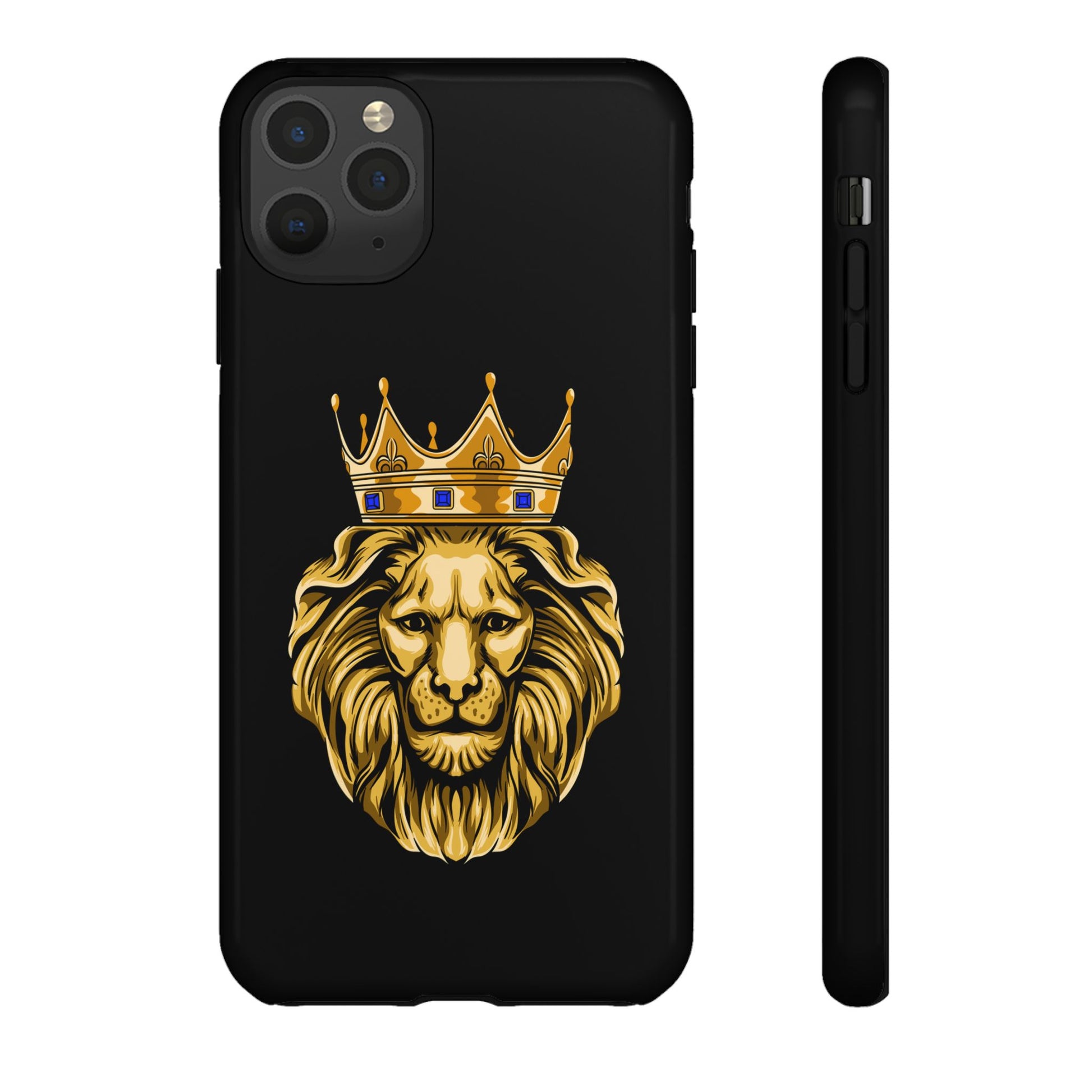 Protective black smartphone cover with golden lion print from The Original