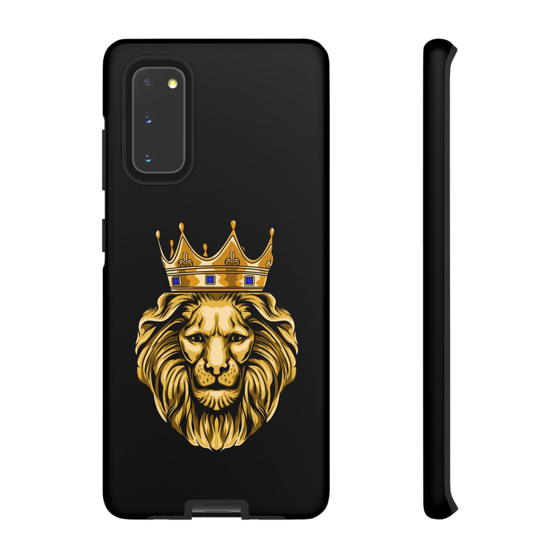 Protective black smartphone cover with golden lion print from The Original