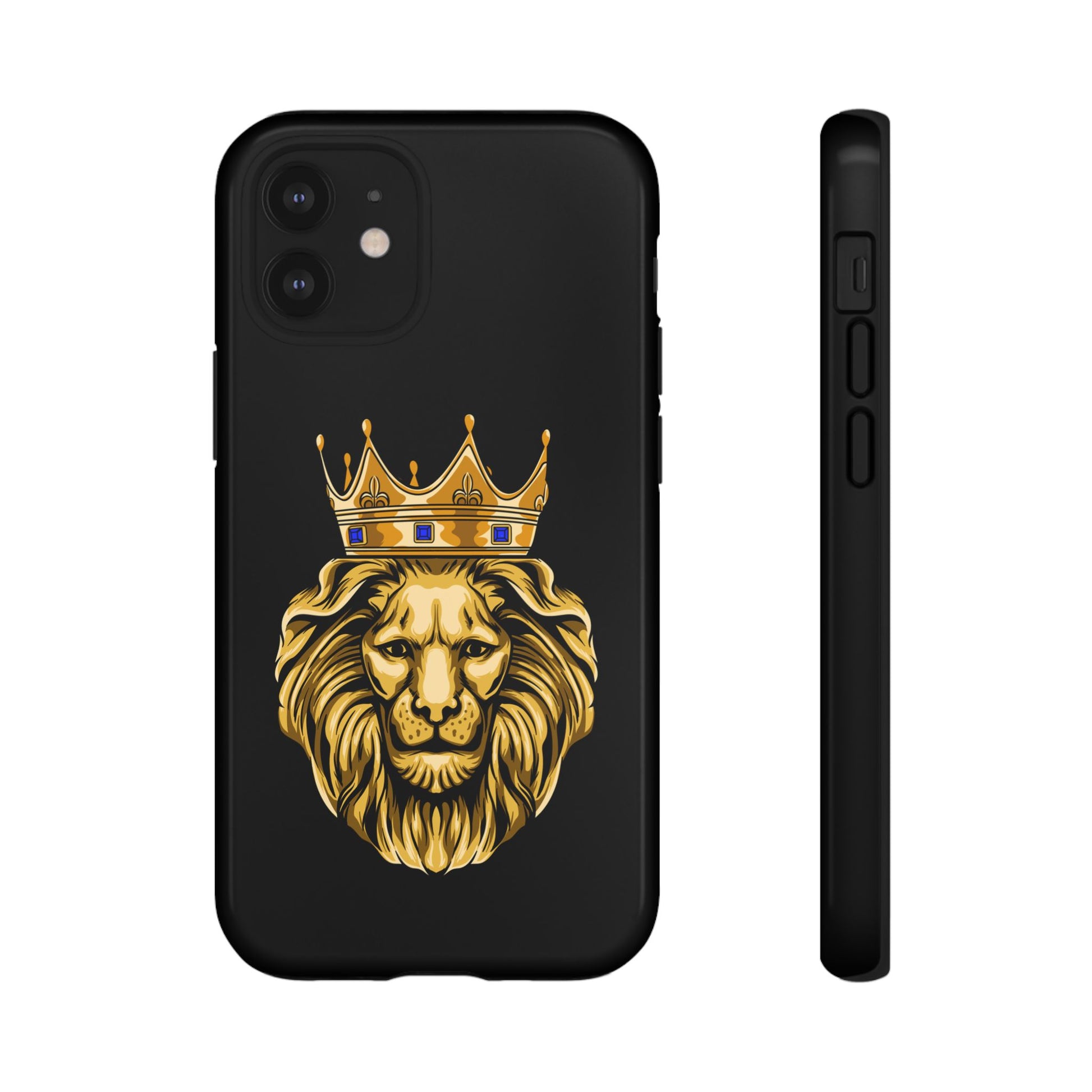 Protective black smartphone cover with golden lion print from The Original
