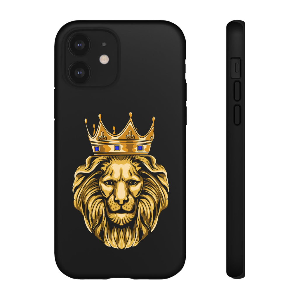 Protective black smartphone cover with golden lion print from The Original
