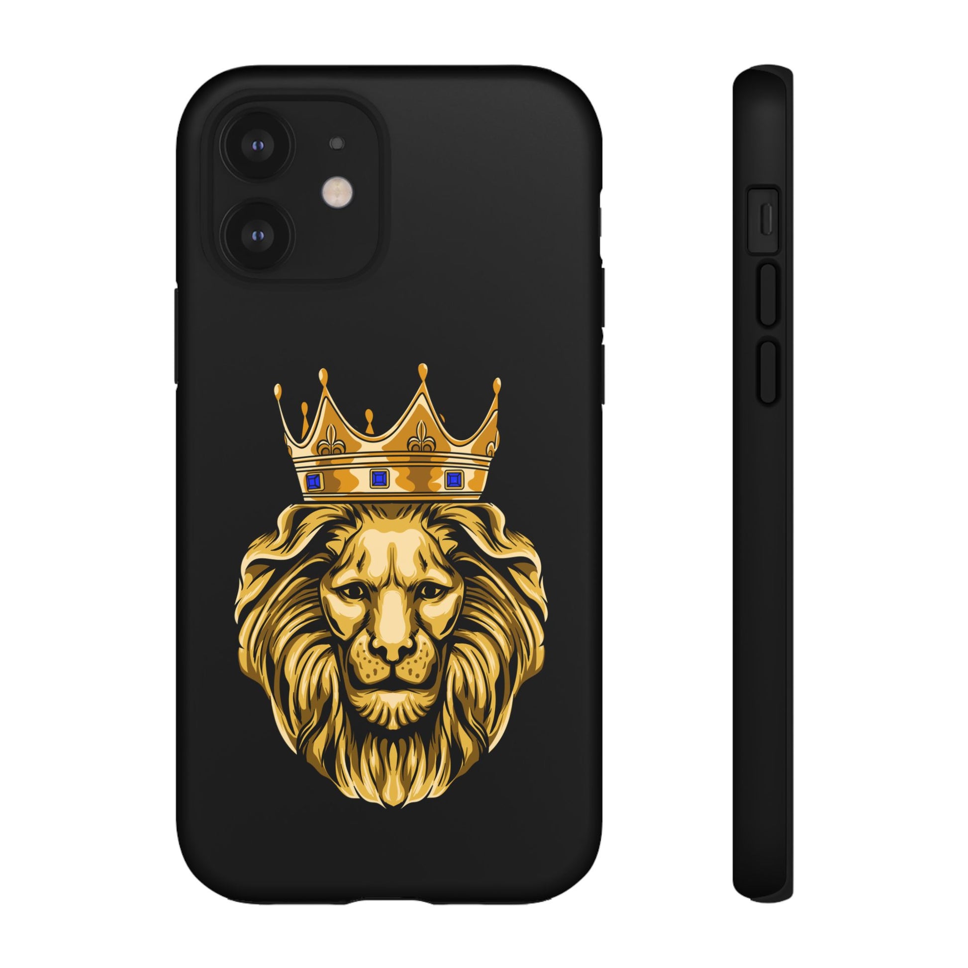 Protective black smartphone cover with golden lion print from The Original