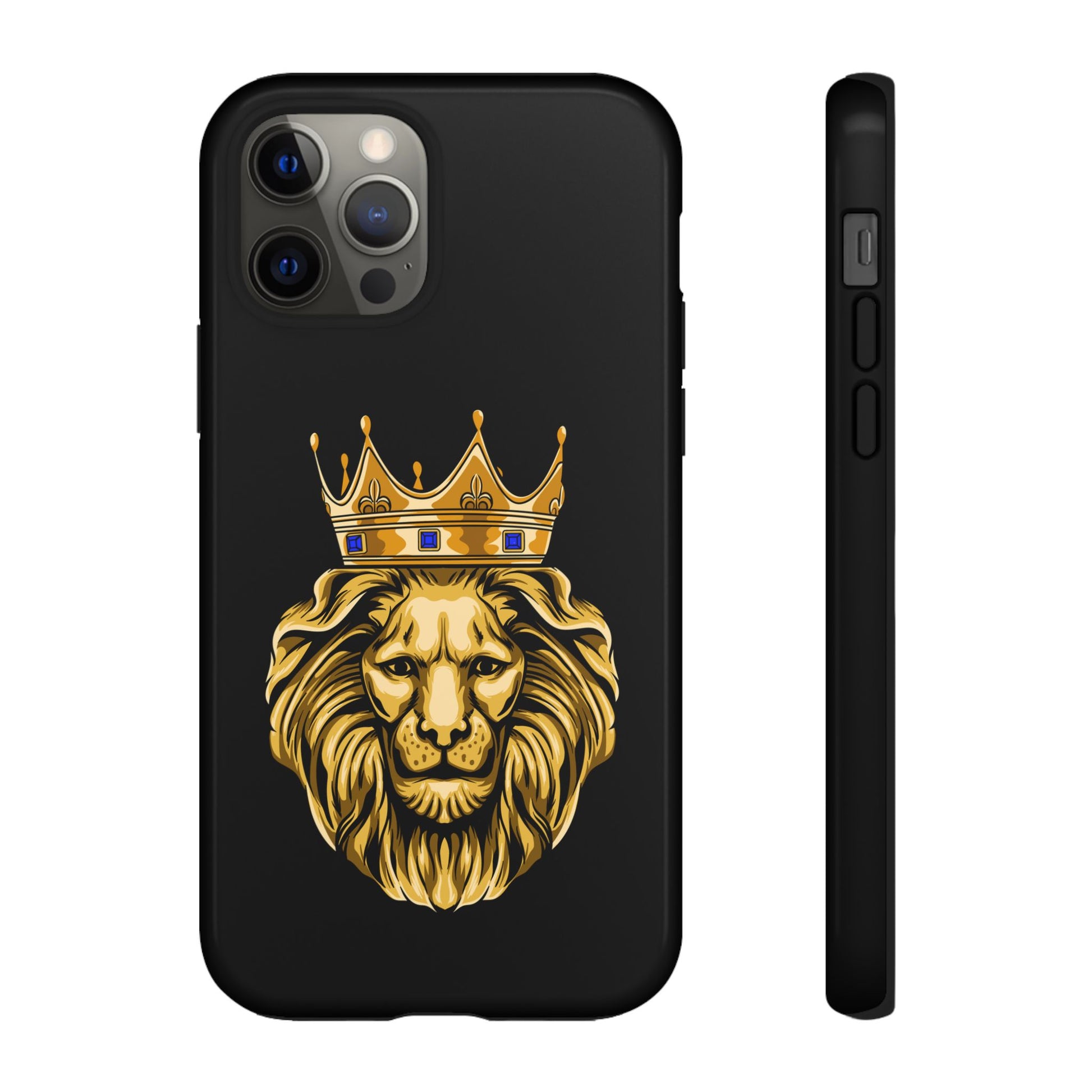 Protective black smartphone cover with golden lion print from The Original