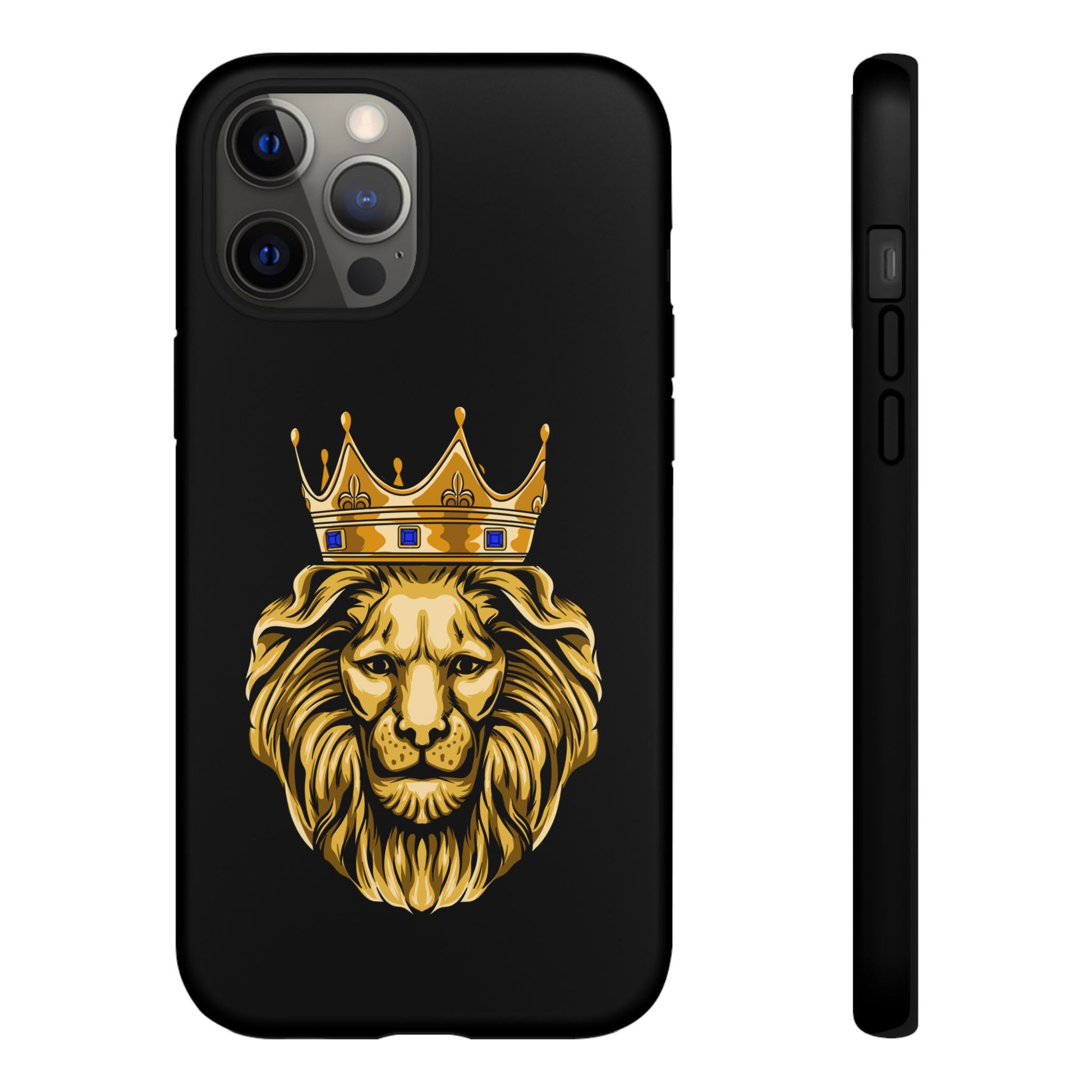 Protective black smartphone cover with golden lion print from The Original