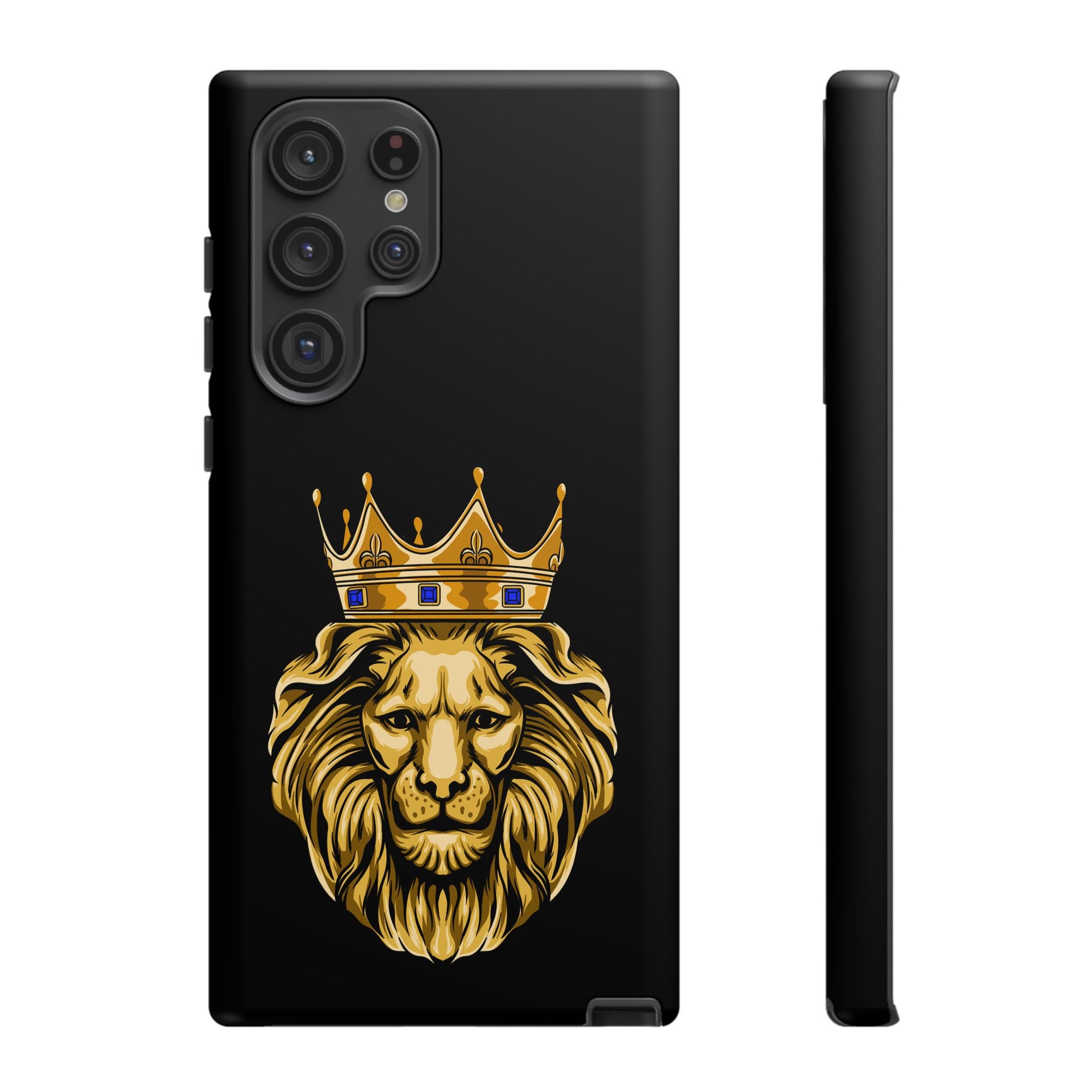 Faith-inspired GOLD LION design on black protective case from The Original