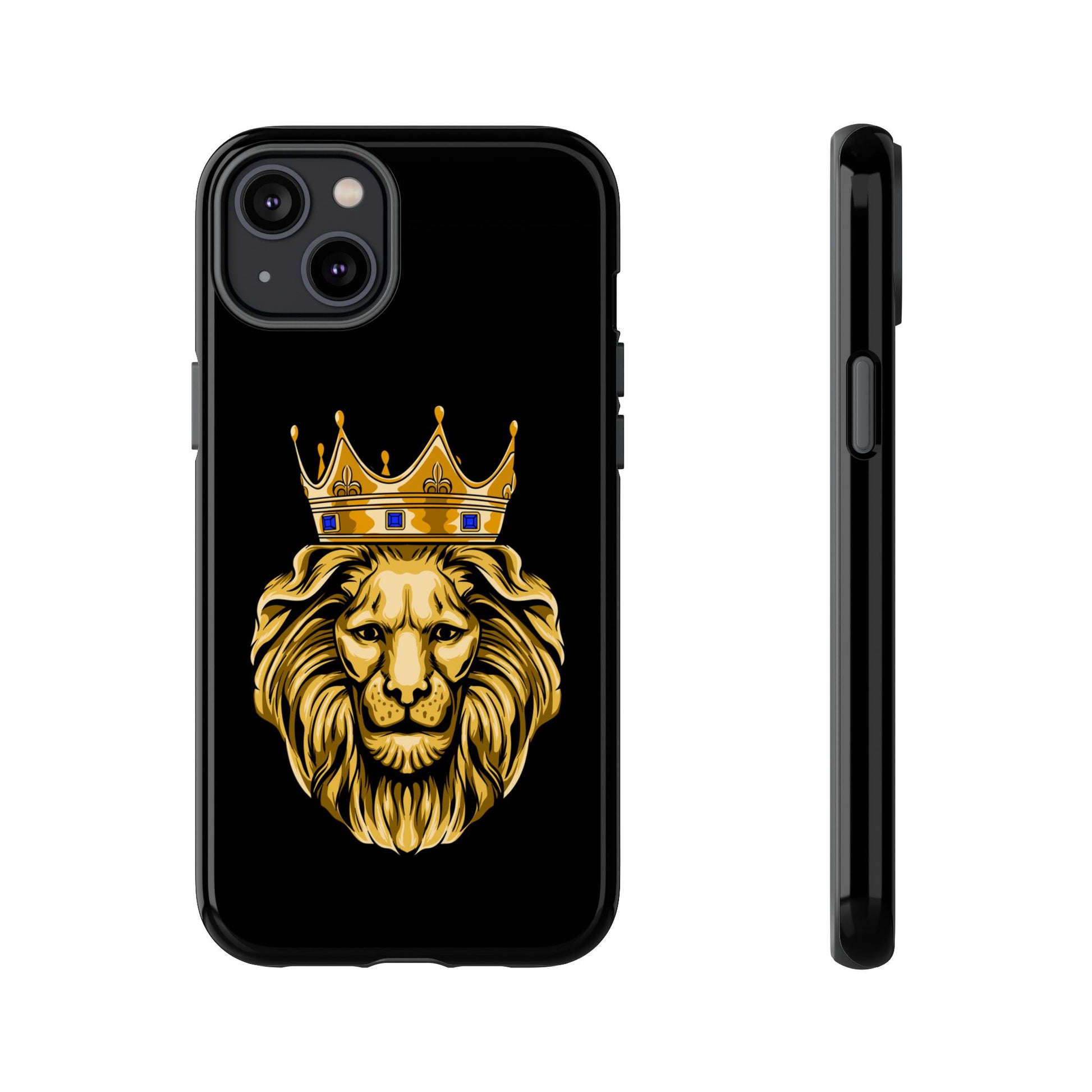 Faith-inspired GOLD LION design on black protective case from The Original