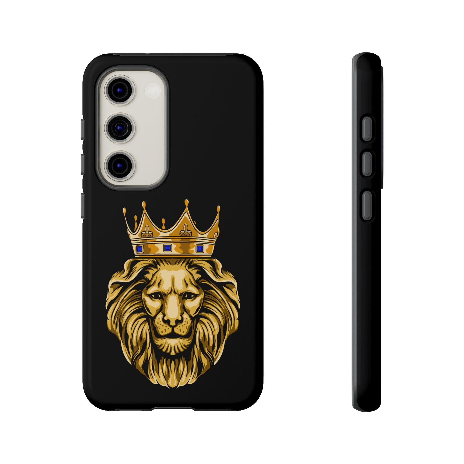 Faith-inspired GOLD LION design on black protective case from The Original