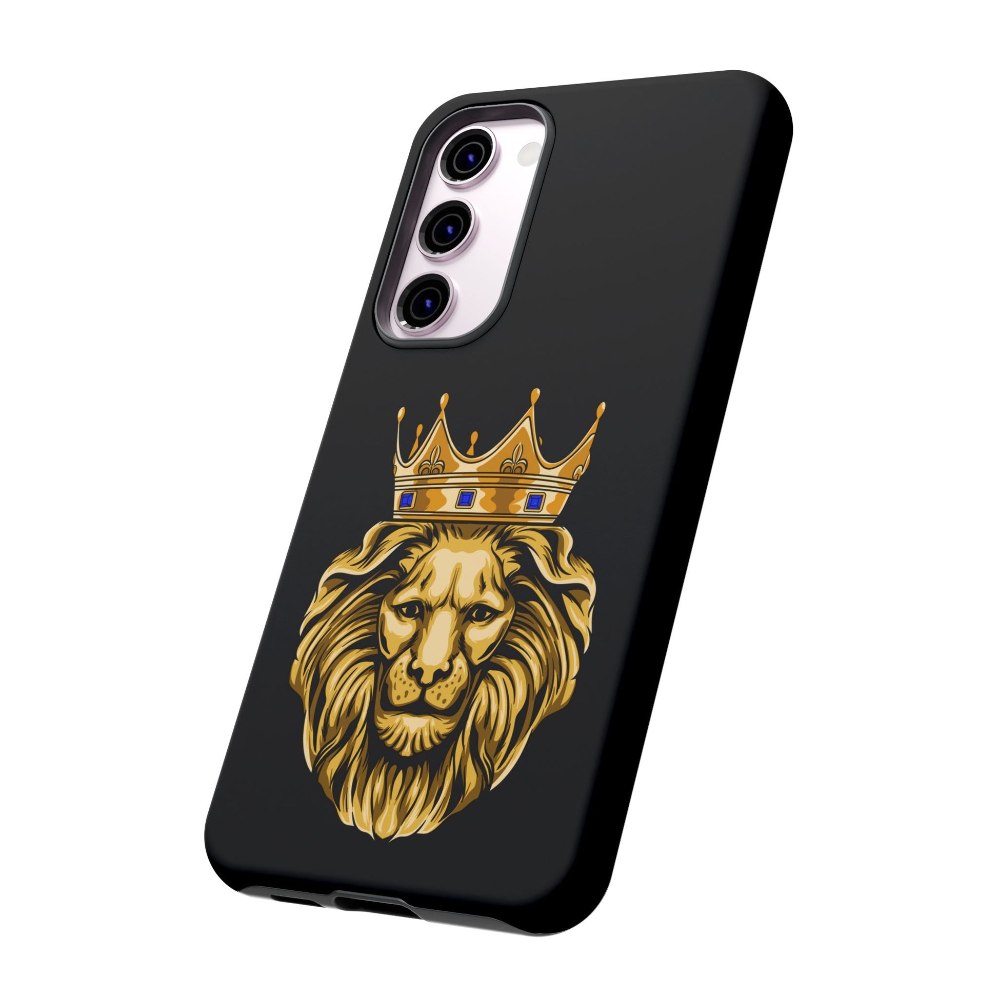 Faith-inspired GOLD LION design on black protective case from The Original