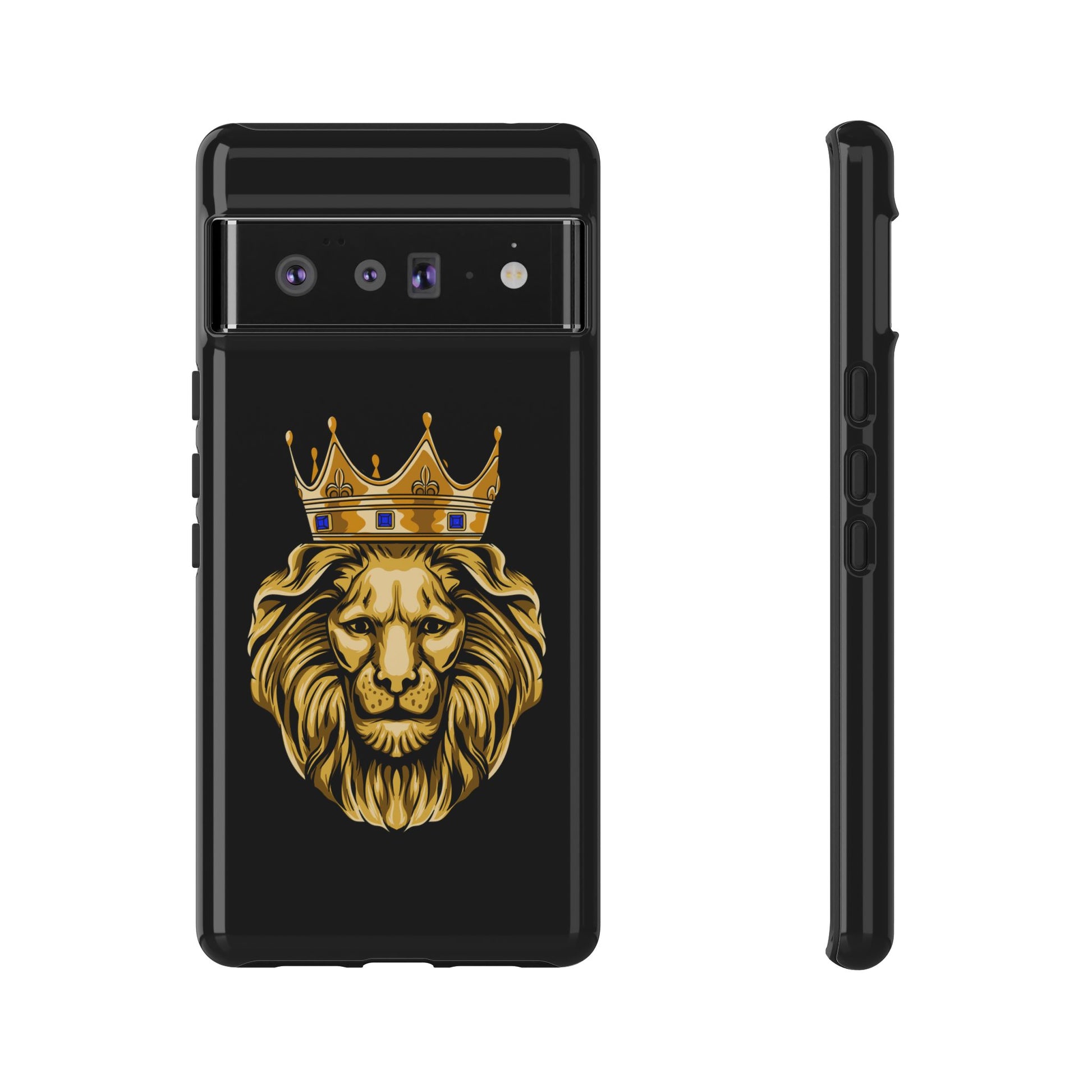 Black GOLD LION phone cover – bold Christian accessory
