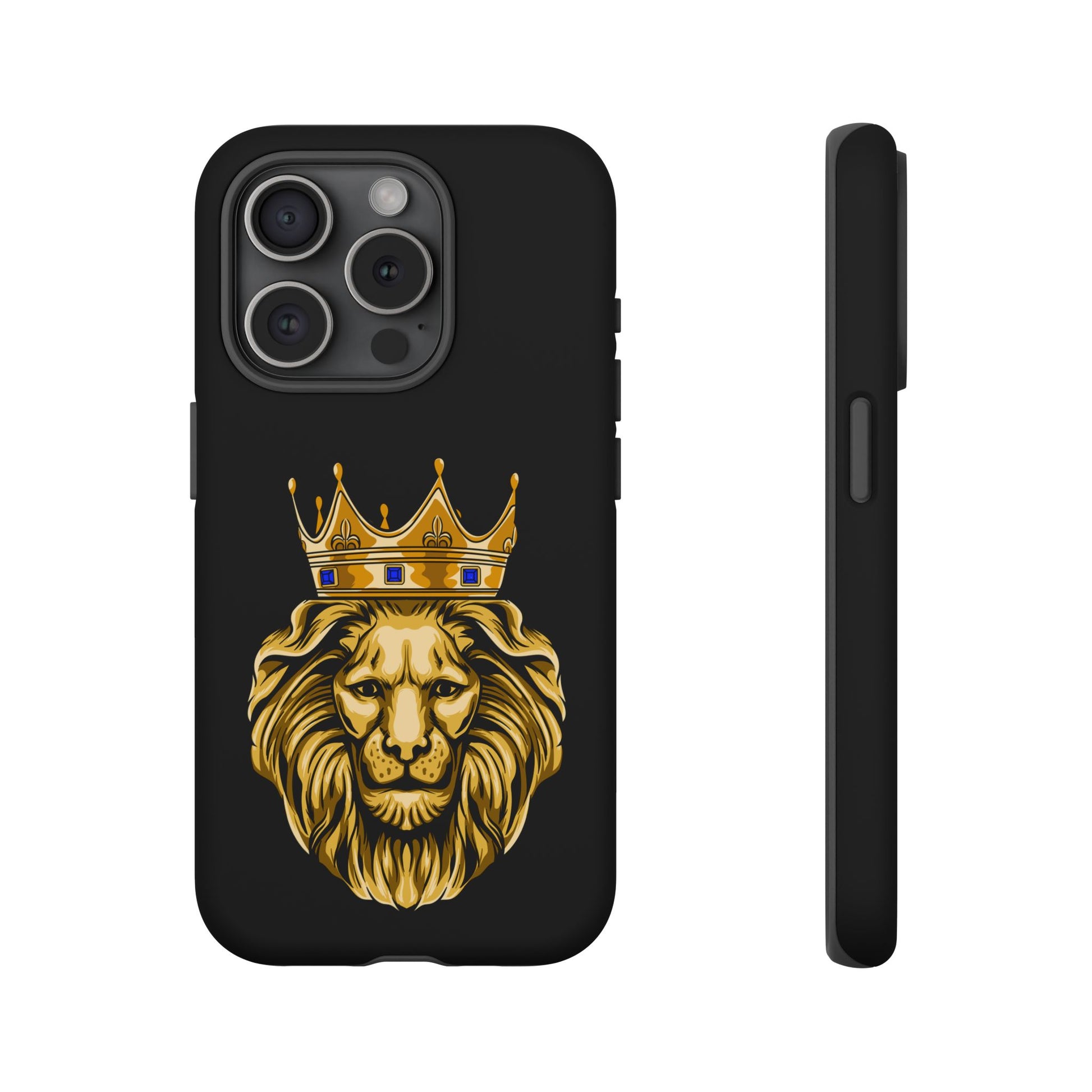 Black GOLD LION phone cover – bold Christian accessory