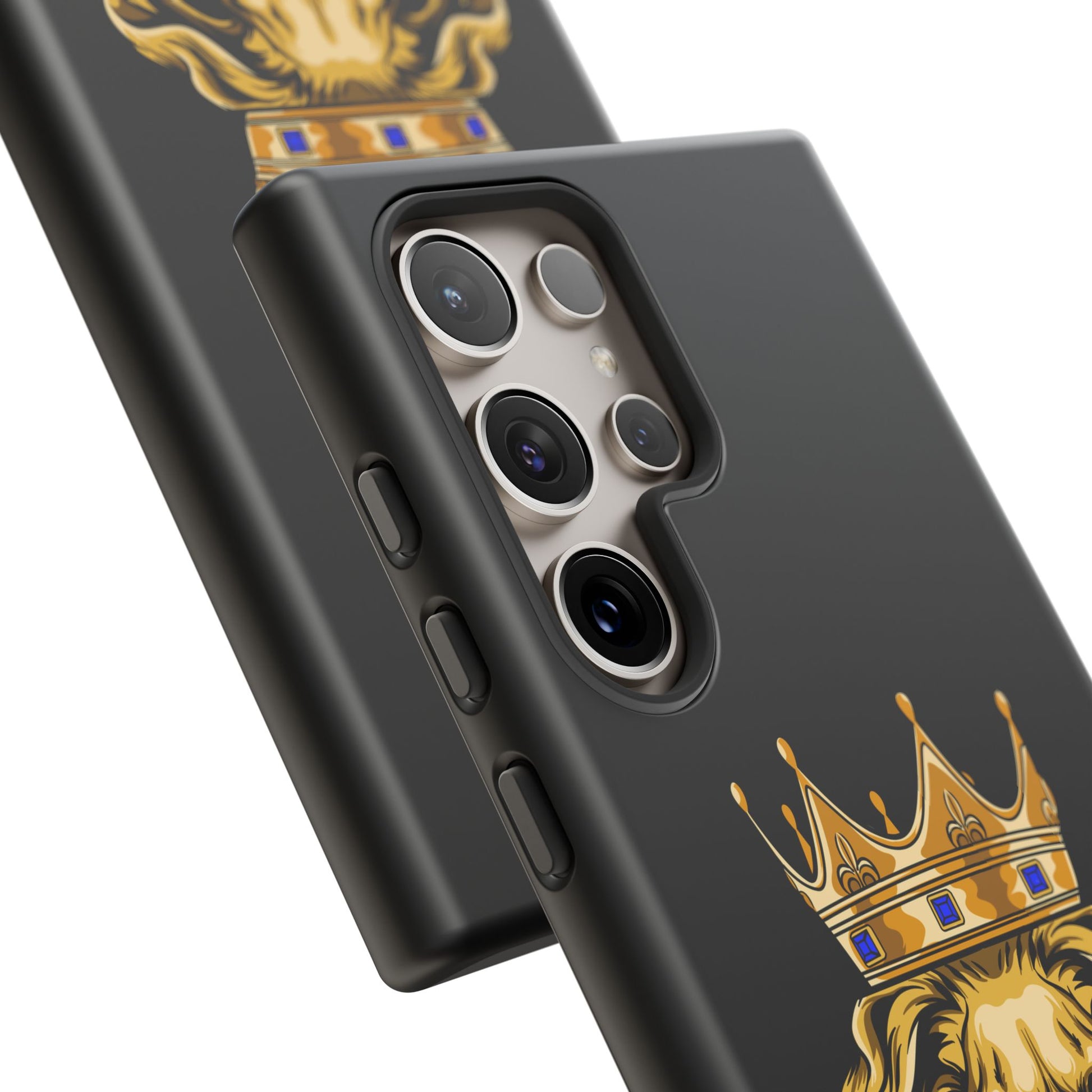 Black GOLD LION phone cover – bold Christian accessory