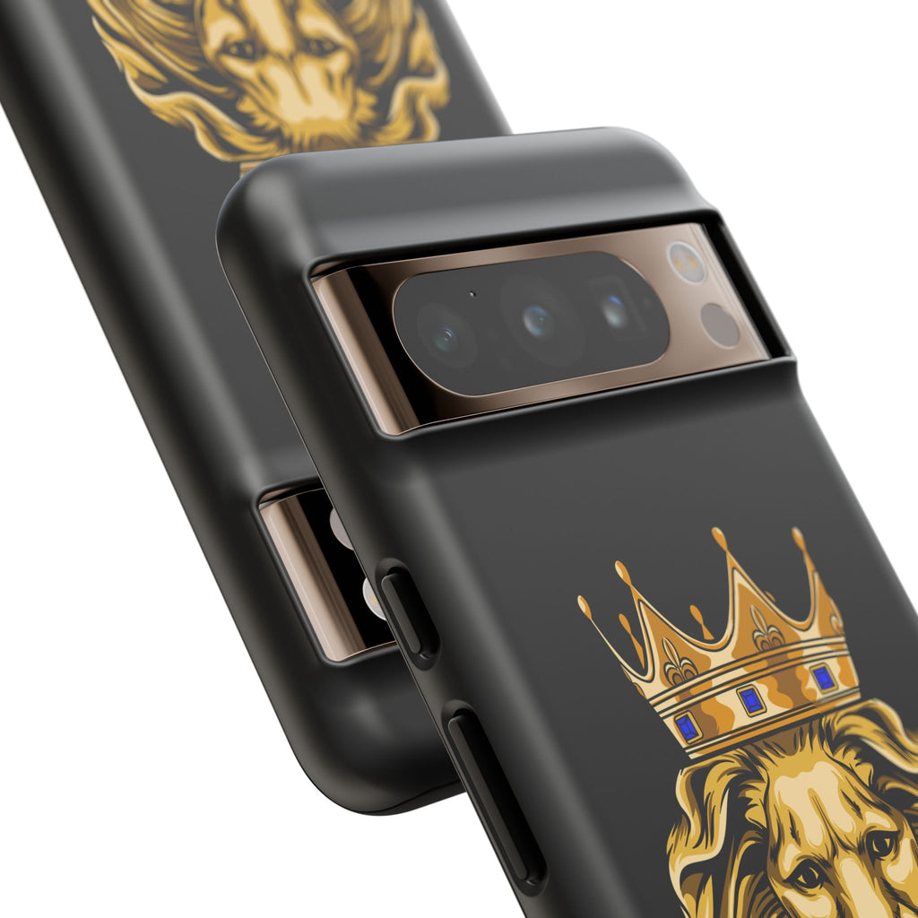Black GOLD LION phone cover – bold Christian accessory
