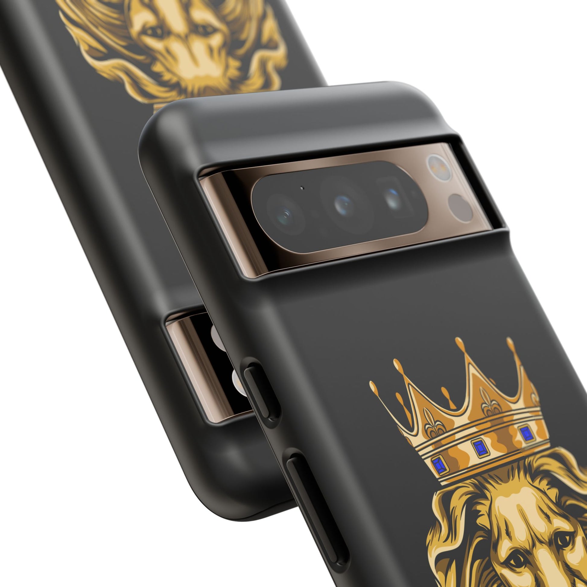 Black GOLD LION phone cover – bold Christian accessory