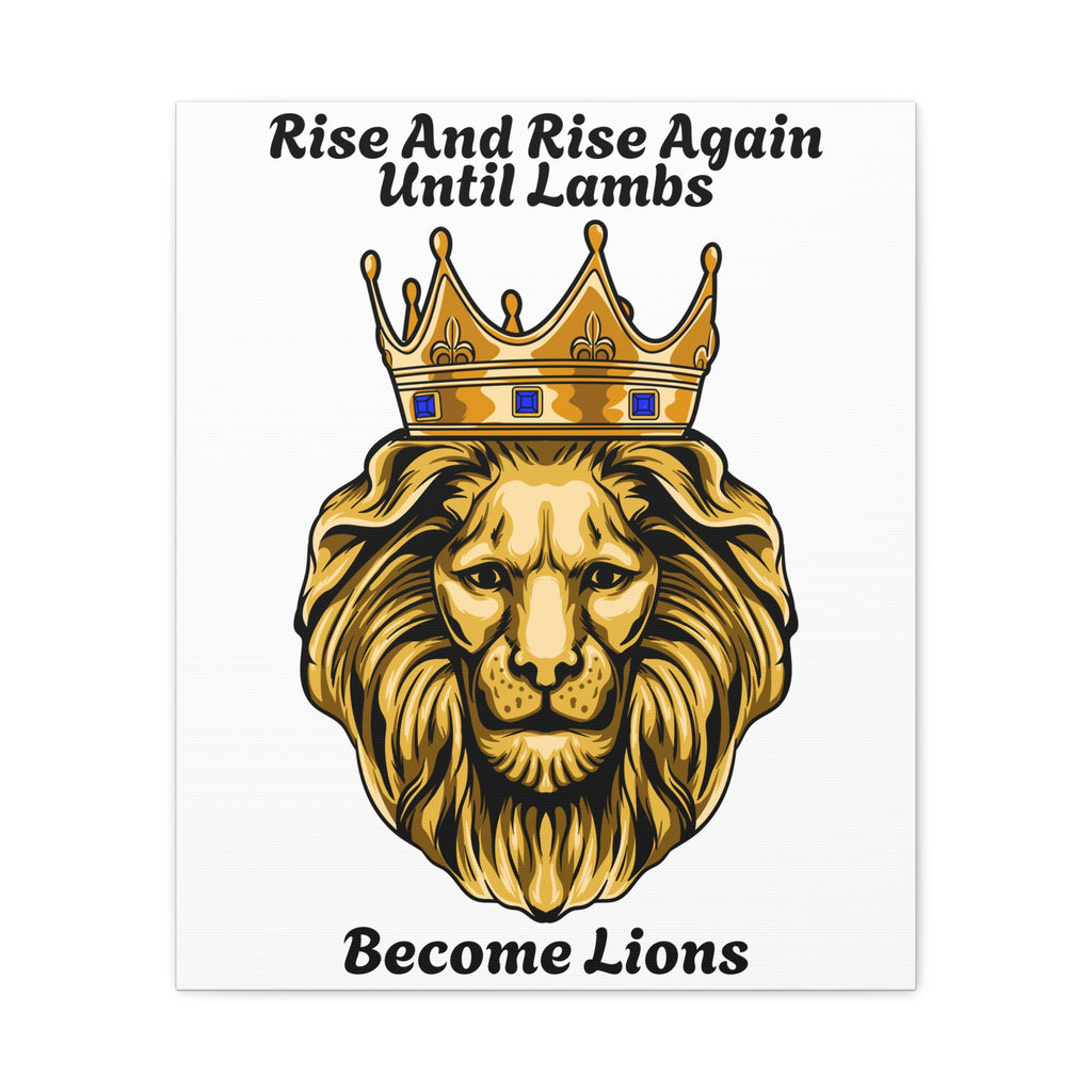 Christian wall art GOLD LION canvas with crowned lion design