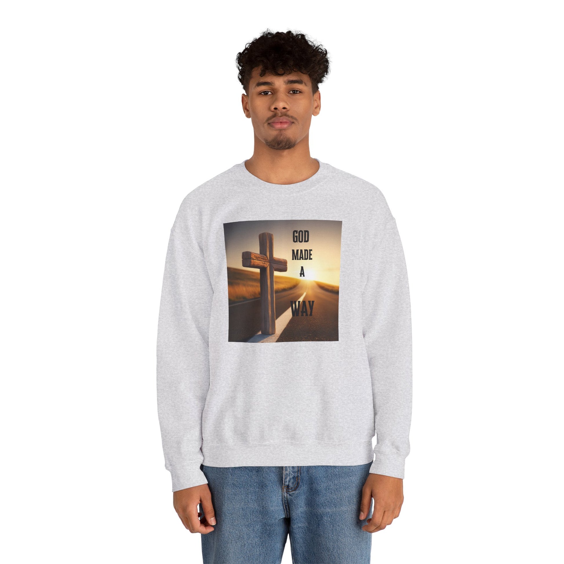 Ethically made Christian sweatshirt on model – ideal for gifting or everyday wear