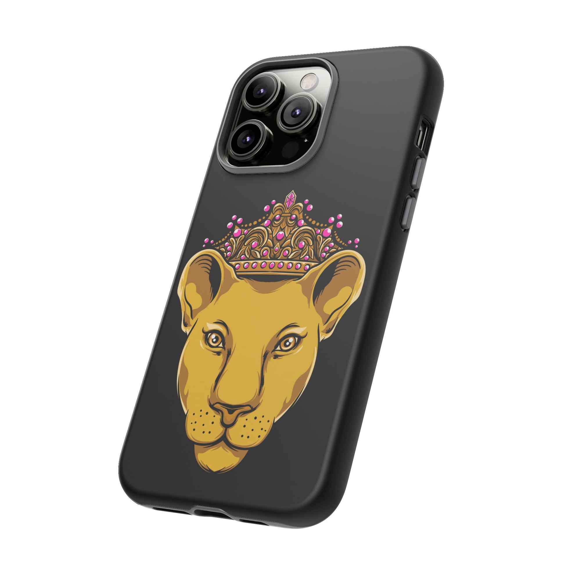 Faith-based LIONESS design on black case for iPhone & Samsung