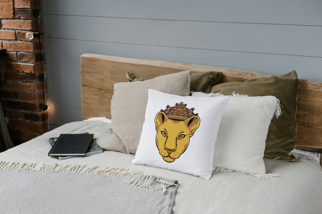 model of our LIONESS on a pillow case in bed - The Original, Faithwear