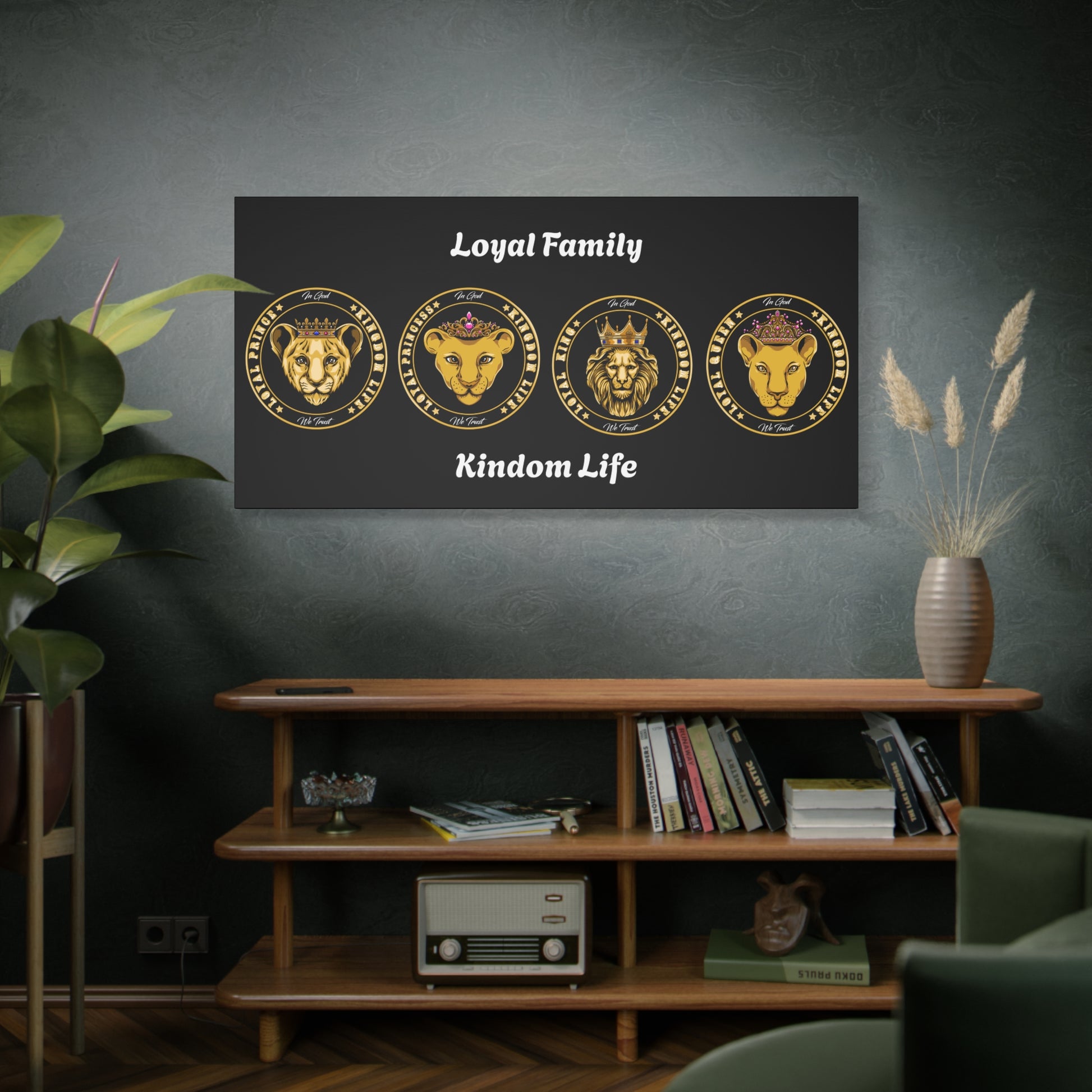 LOYAL LION family canvas on black background – from The Original