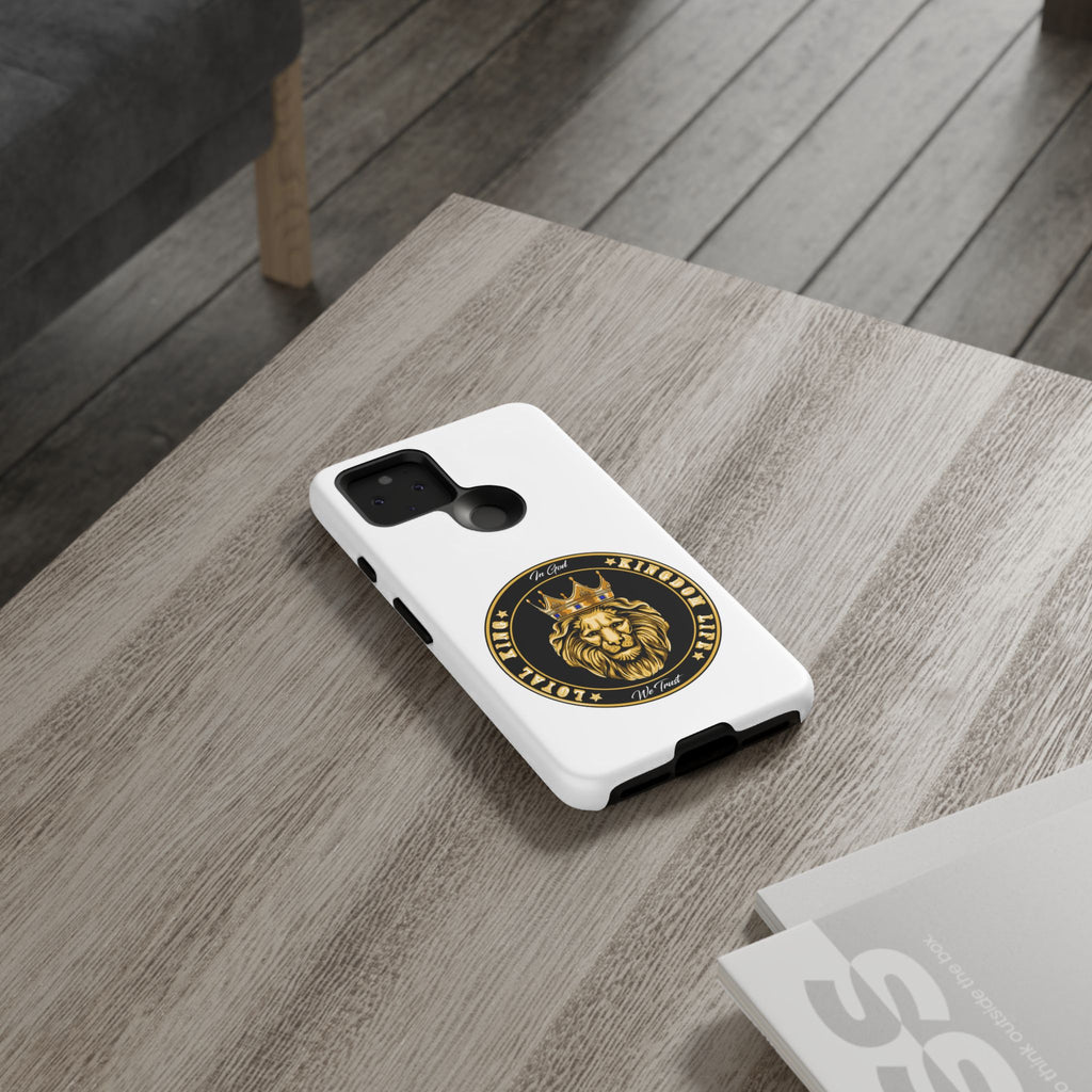 White LOYAL KING phone case – Christian design for men of faith