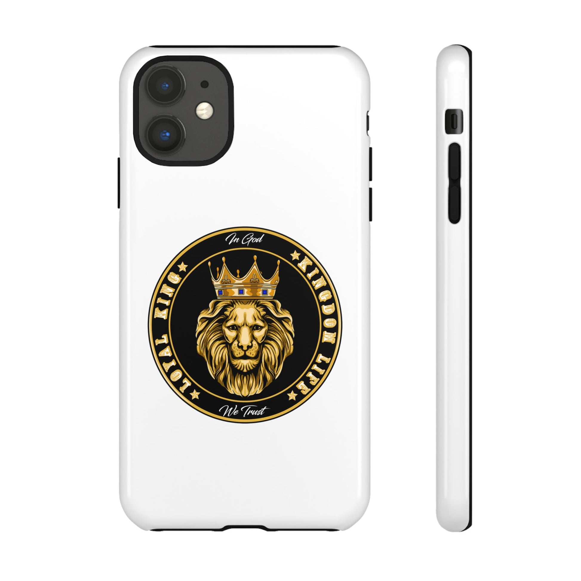 White LOYAL KING phone case – Christian design for men of faith