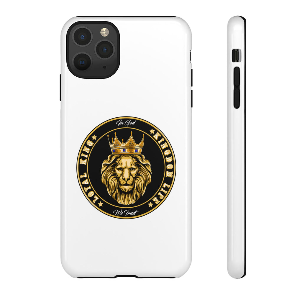 LOYAL KING case in white with crown and lion symbol – The Original Faithwear