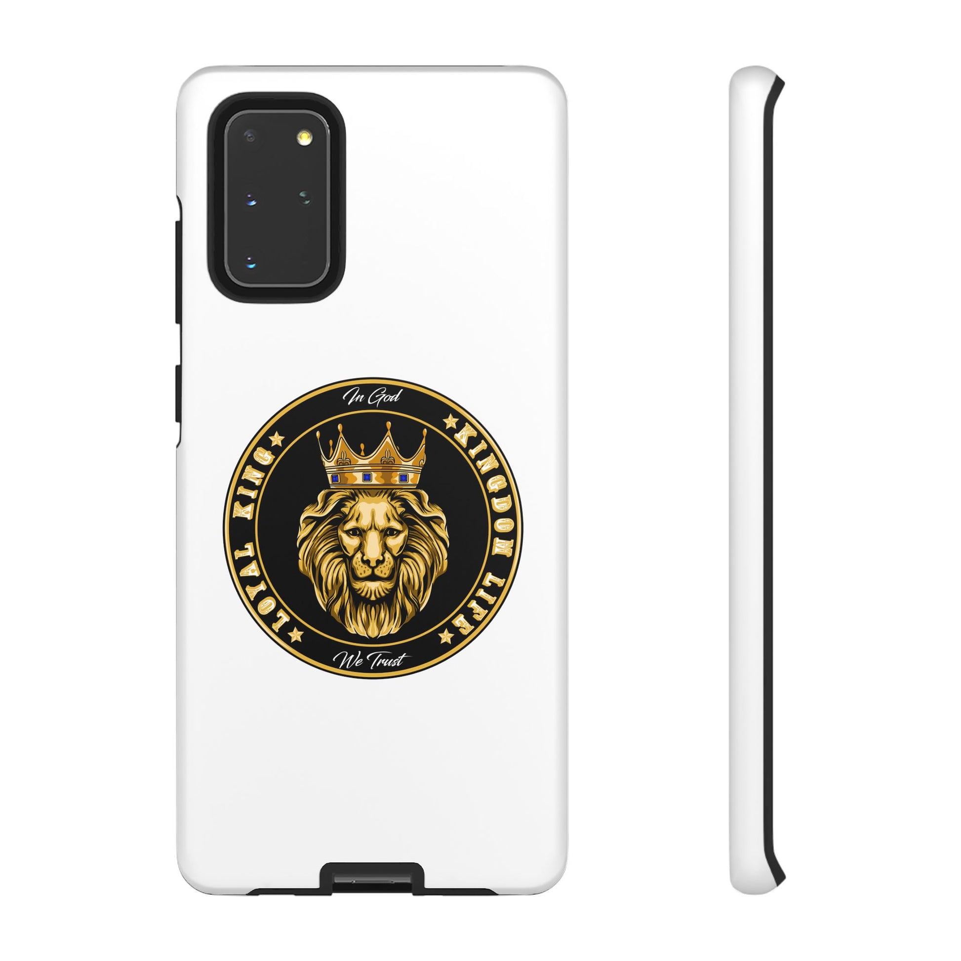 LOYAL KING case in white with crown and lion symbol – The Original Faithwear