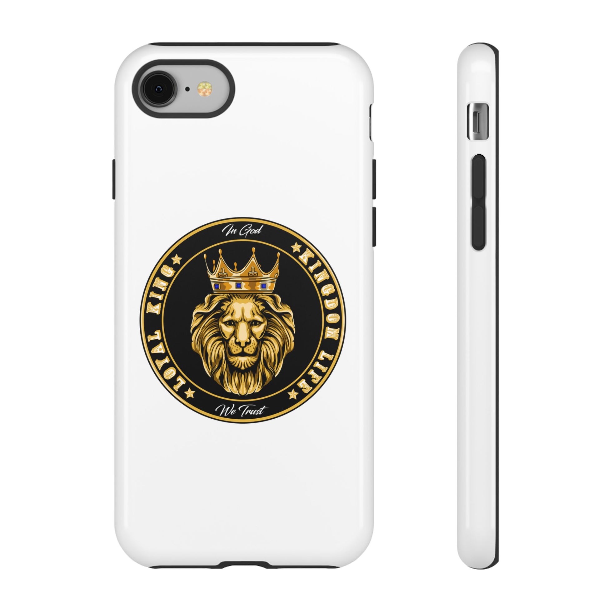White LOYAL KING phone case – Christian design for men of faith