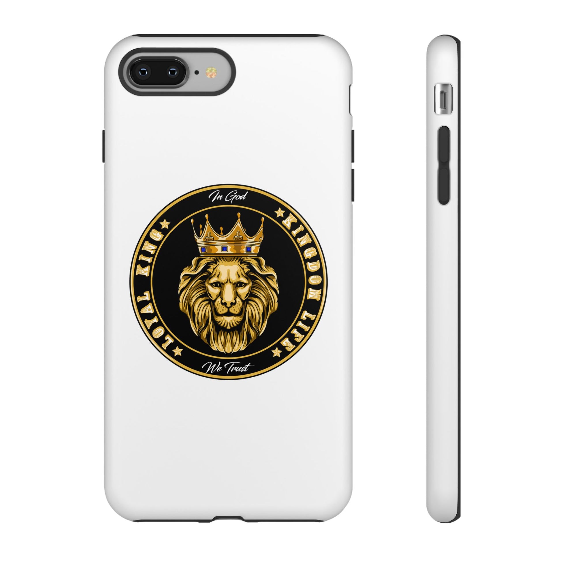 White LOYAL KING phone case – Christian design for men of faith