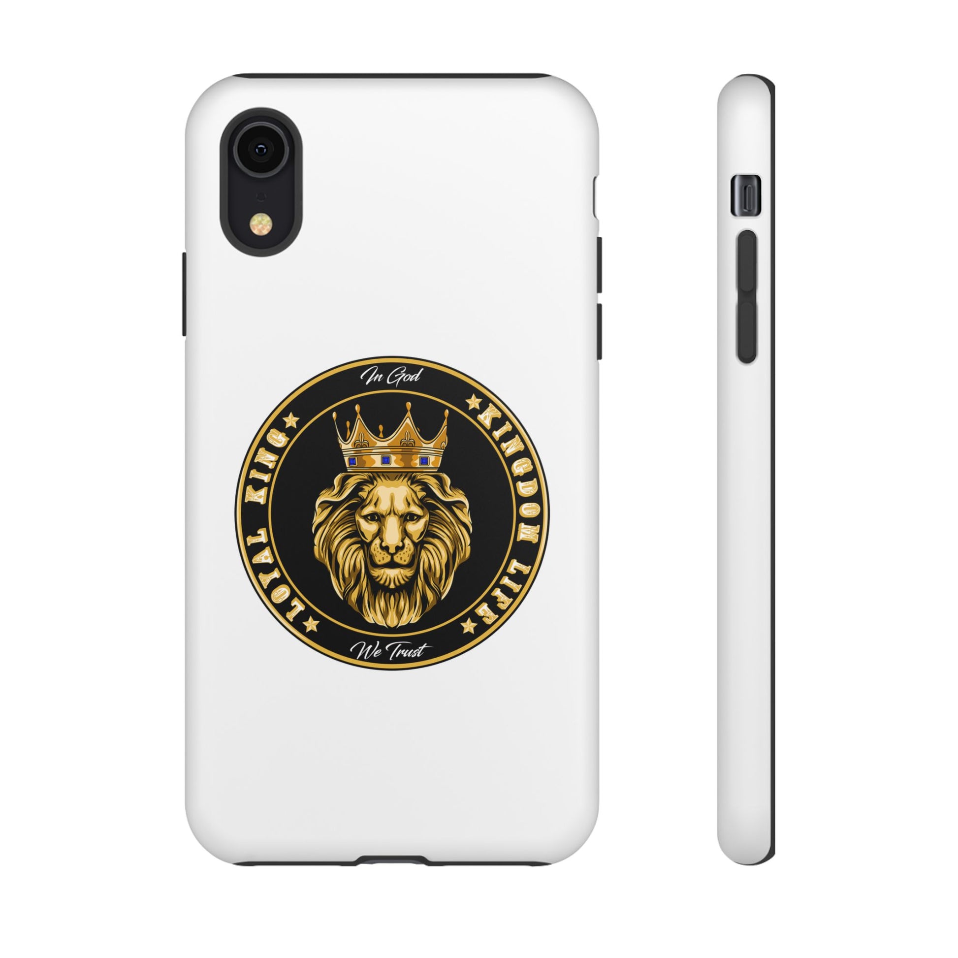 White LOYAL KING phone case – Christian design for men of faith
