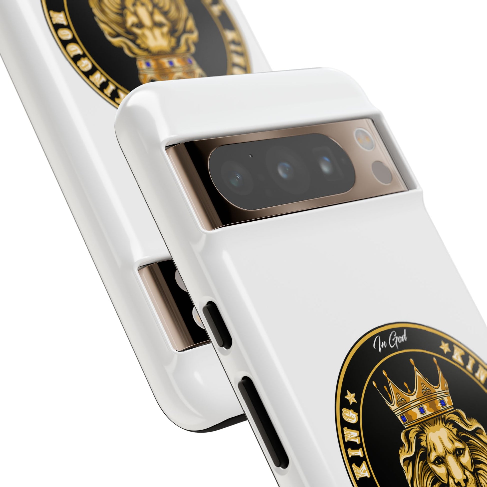 White LOYAL KING iPhone & Samsung case – bold Christian lifestyle accessory
