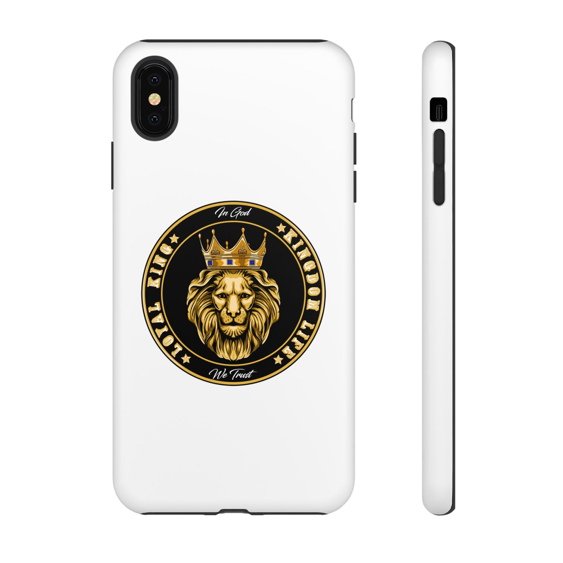 White LOYAL KING phone case – Christian design for men of faith