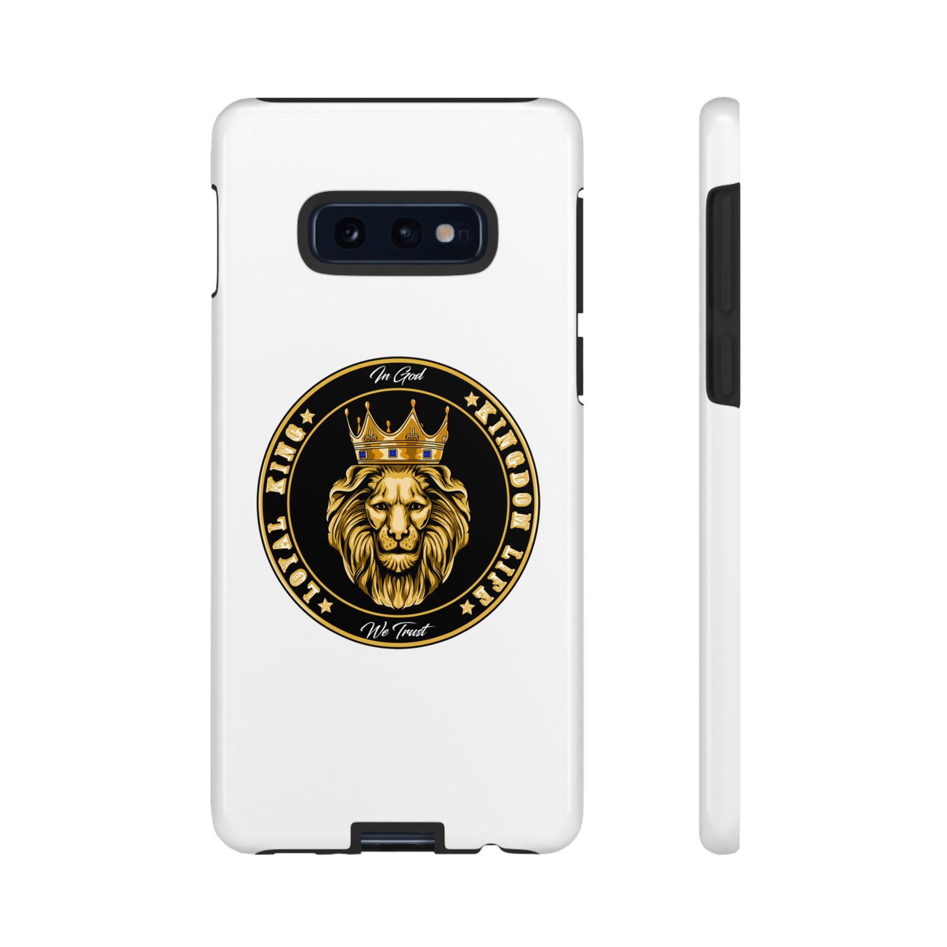 White LOYAL KING phone case – Christian design for men of faith