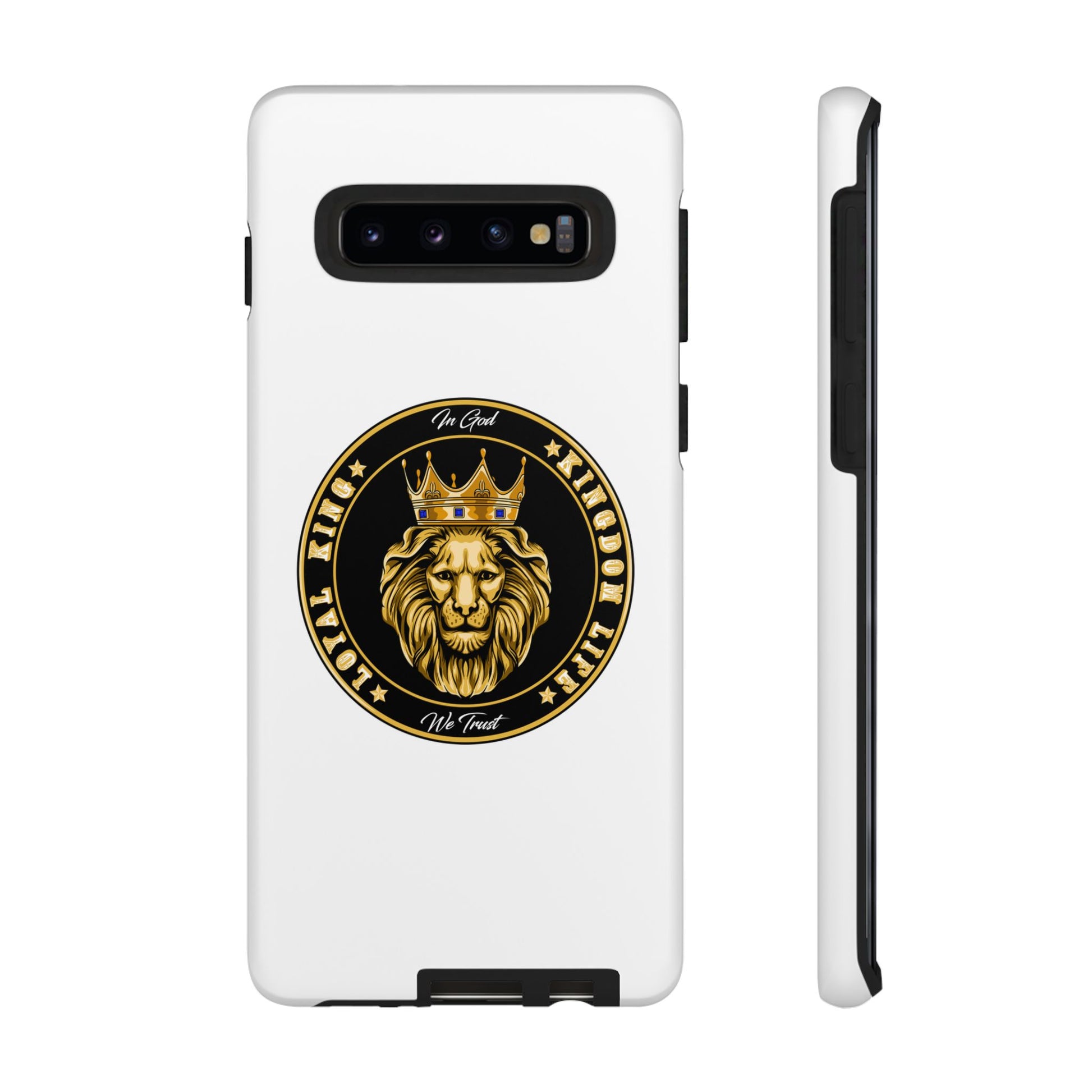 White LOYAL KING phone case – Christian design for men of faith