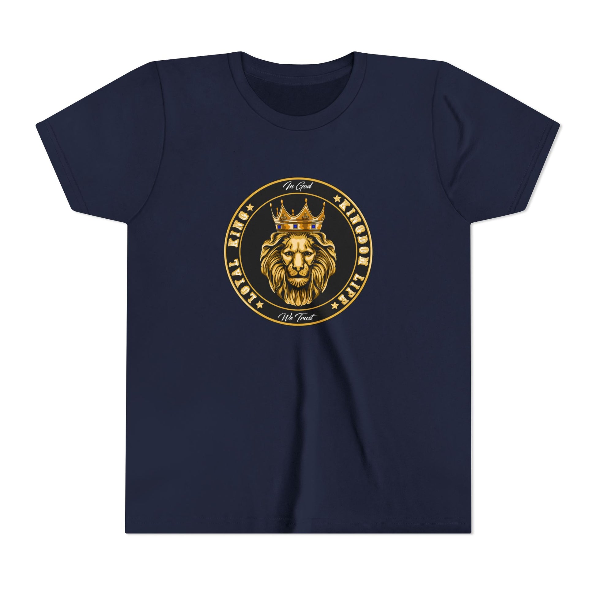 Christian-inspired youth tee with bold lion, faithwear - Streetwear with purpose