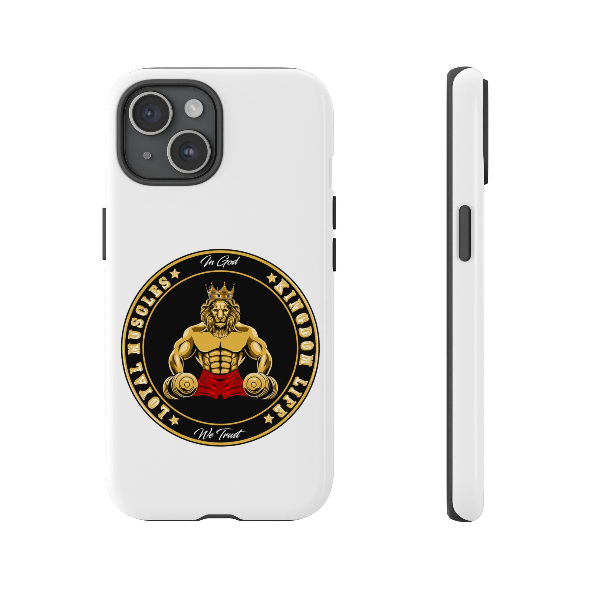 LOYAL MUSCLE LION white phone case Christian faith design