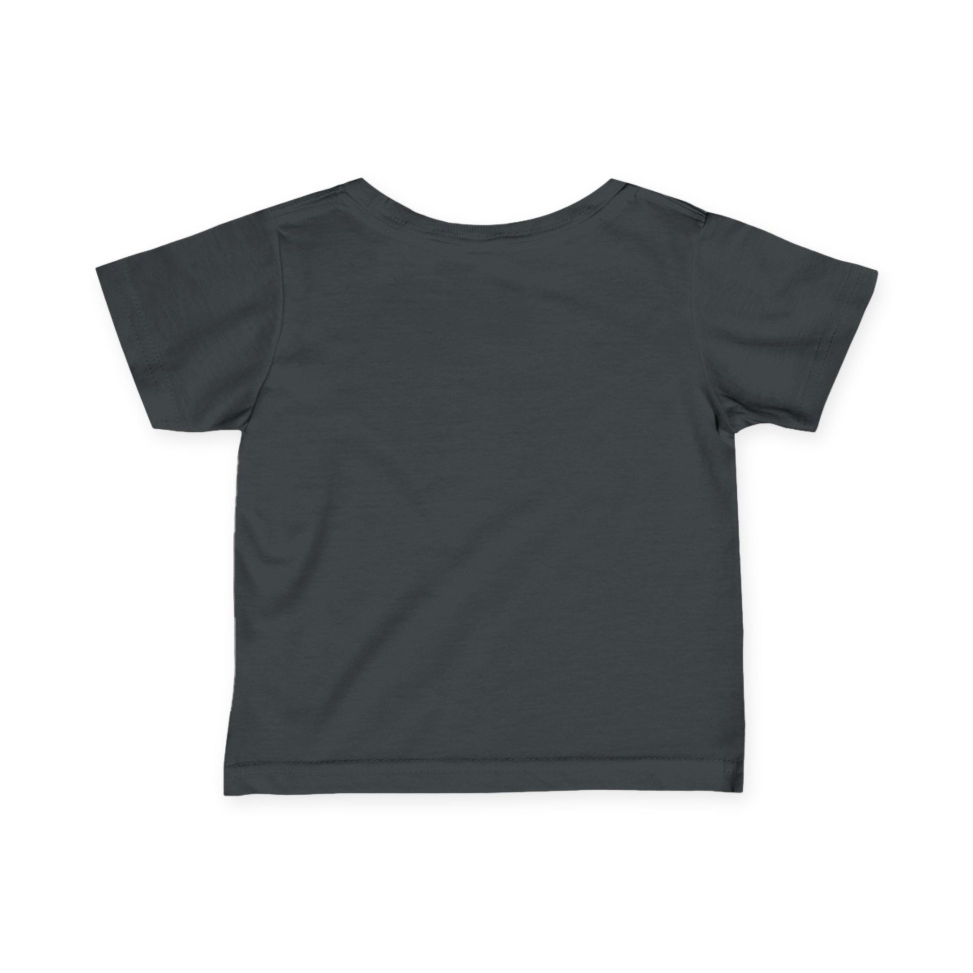 Backview of grey Loyal Princess infant t-shirt – Christian baby girl organic cotton 