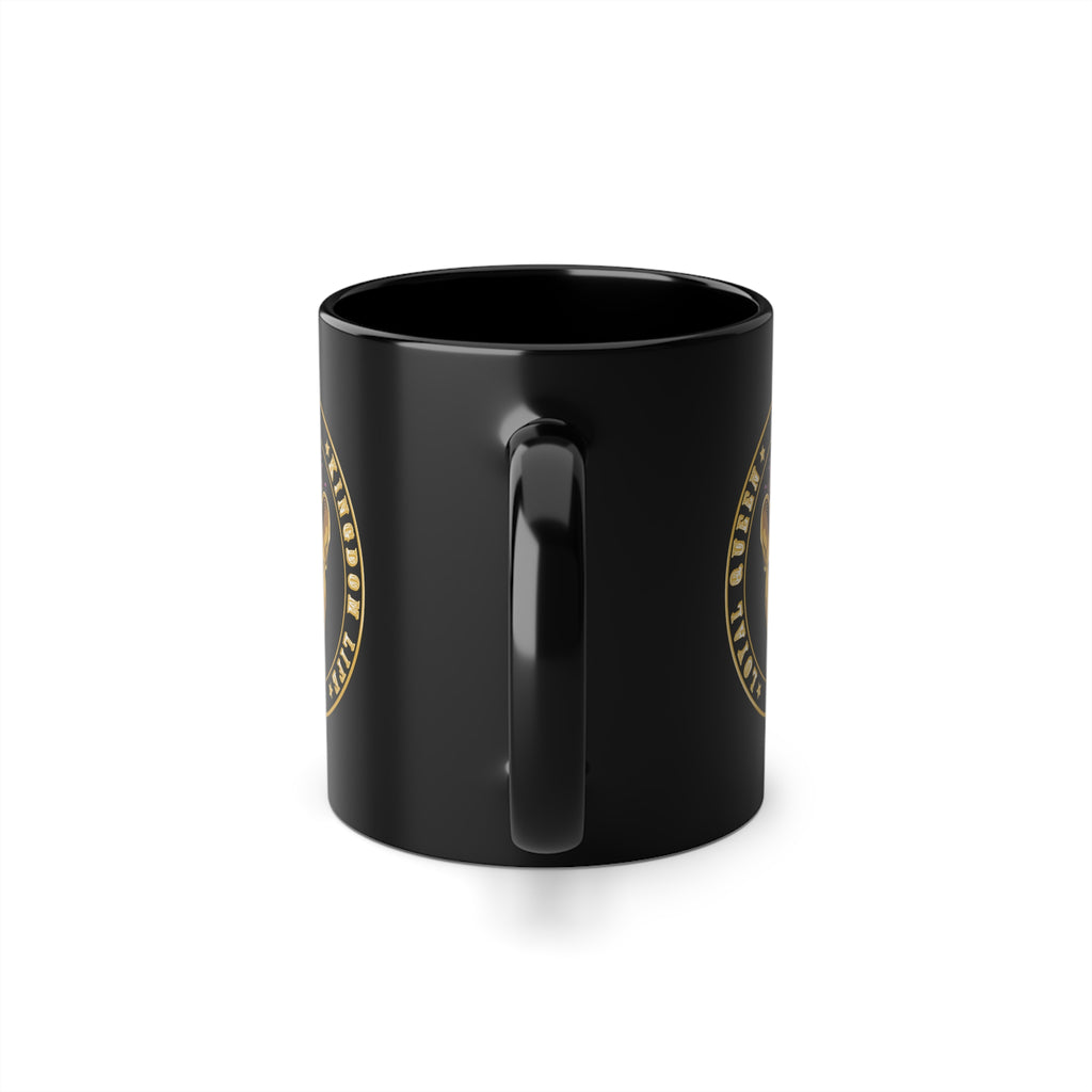 Christian mug for women of faith – LOYAL QUEEN black ceramic cup