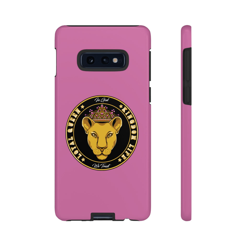 Pink Loyal Queen phone case – Christian identity design with crown symbolism