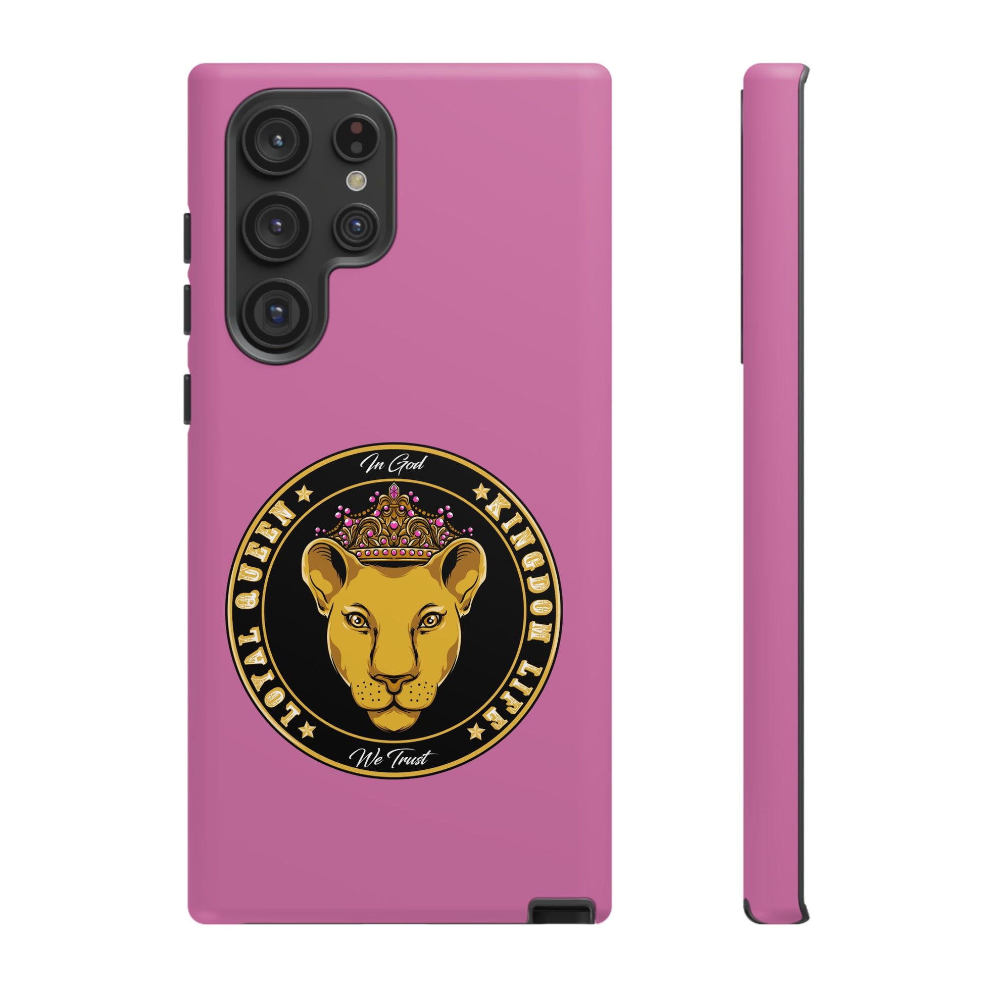 Protective pink Christian phone cover – LOYAL QUEEN design for women of faith from The Original