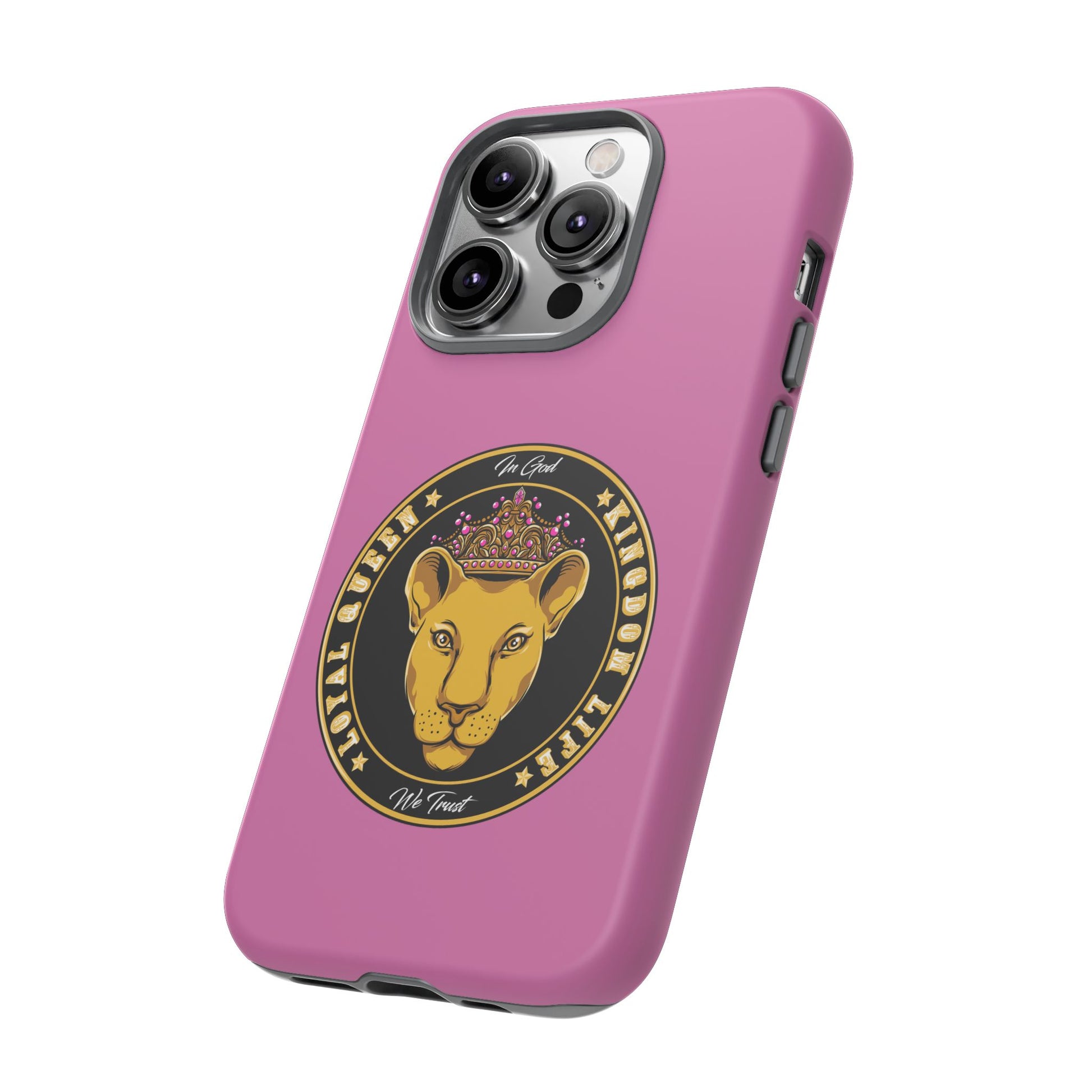 Protective pink Christian phone cover – LOYAL QUEEN design for women of faith from The Original