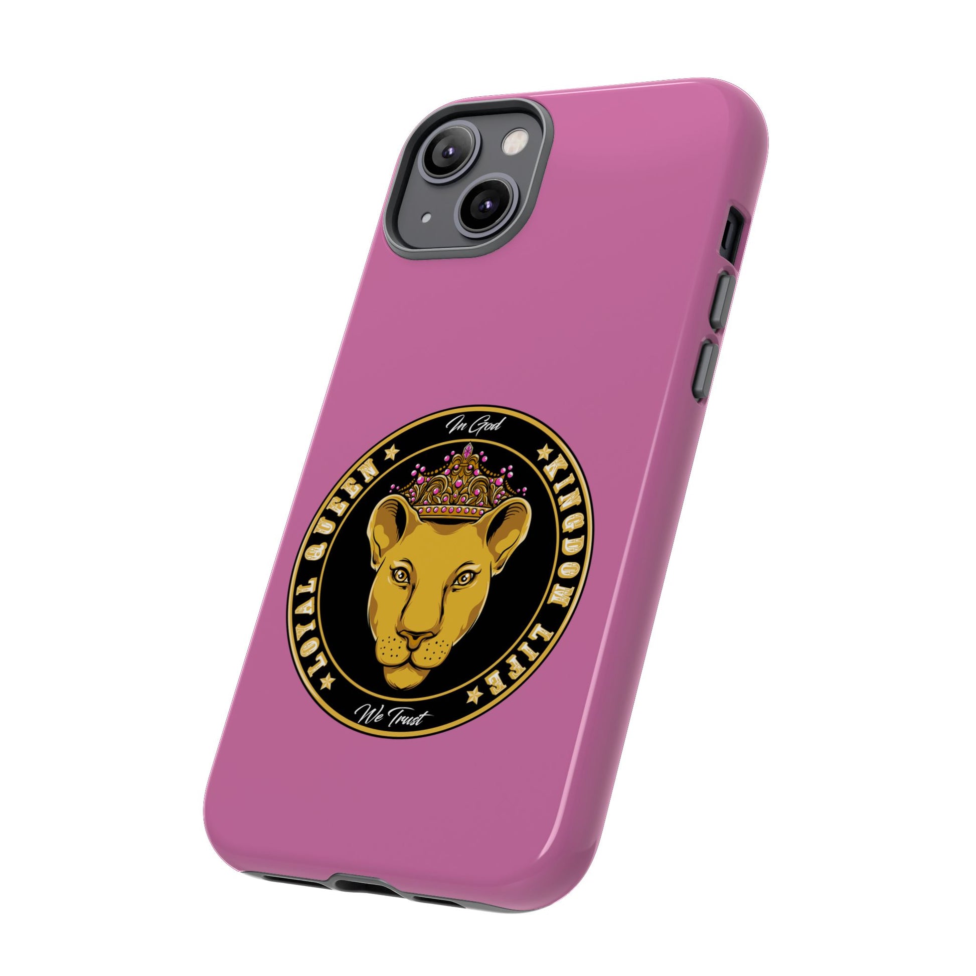 Protective pink Christian phone cover – LOYAL QUEEN design for women of faith from The Original