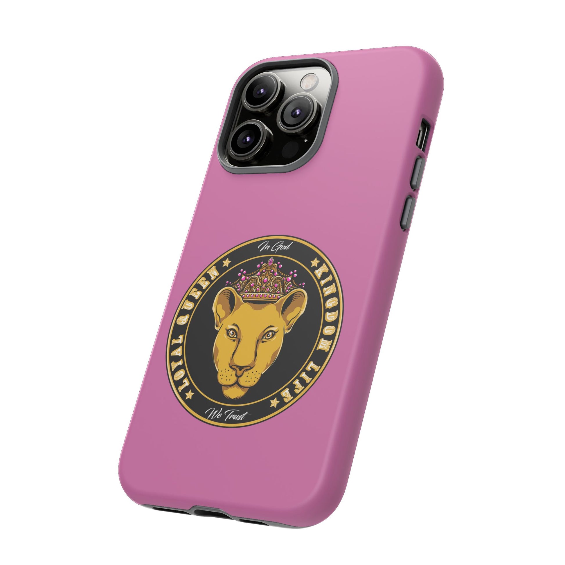 Protective pink Christian phone cover – LOYAL QUEEN design for women of faith from The Original