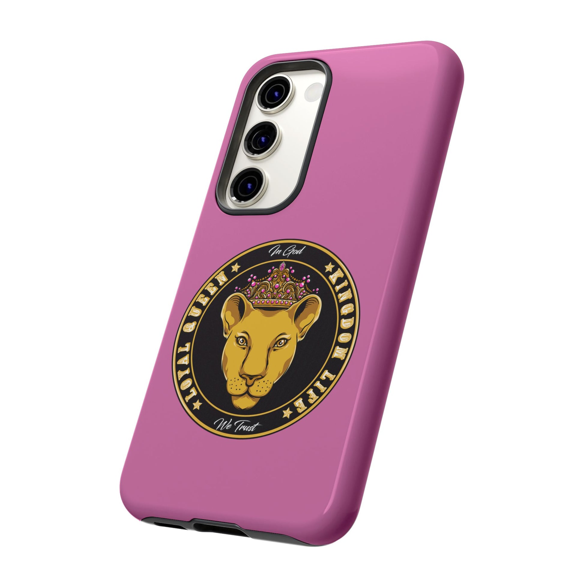 Protective pink Christian phone cover – LOYAL QUEEN design for women of faith from The Original