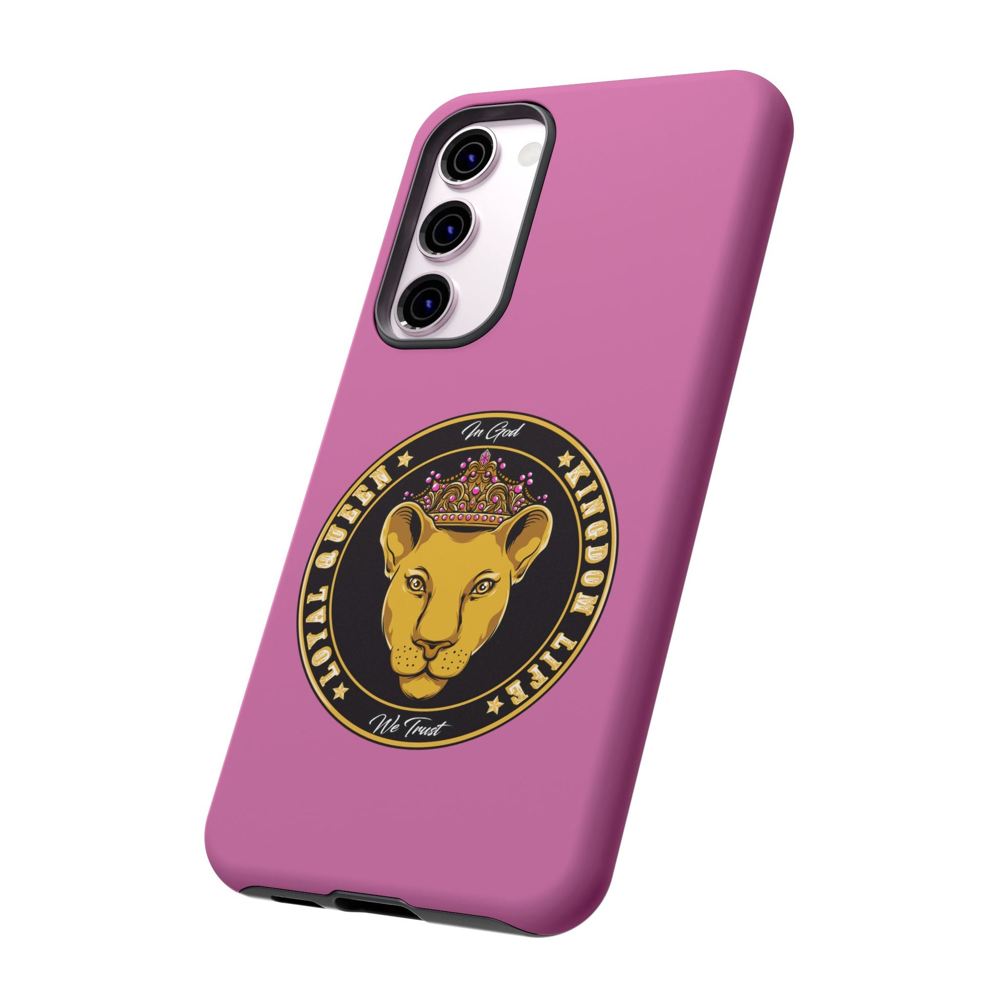 Protective pink Christian phone cover – LOYAL QUEEN design for women of faith from The Original